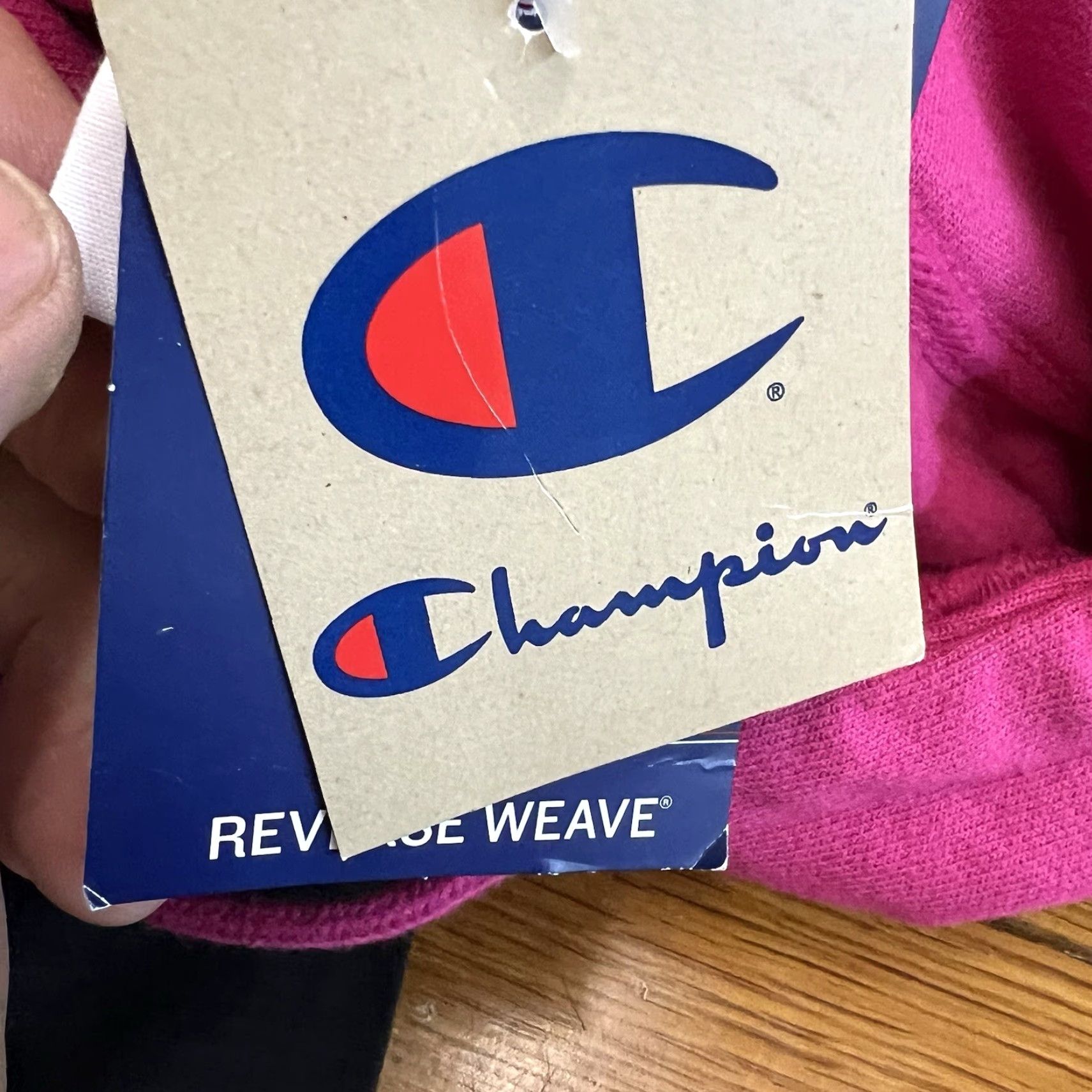 Champion Champion Reverse Weave Hoodie Womens L Pink Spell Out Cropped Pullover Sweatshirt Size L / US 10 / IT 46 - 7 Thumbnail