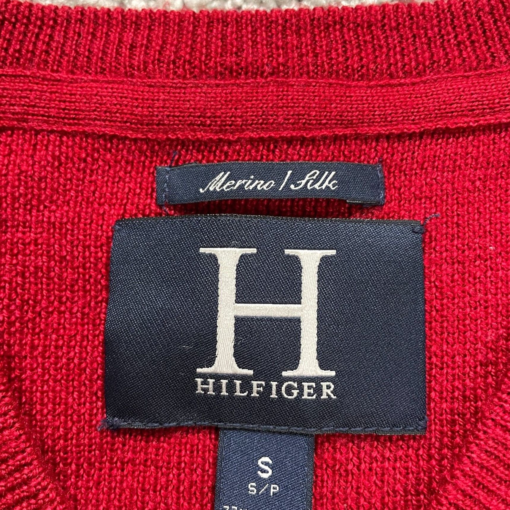 Vintage VINTAGE Hilfiger Wool Silk Pullover Sweater Womens Small Red V-Neck Knitted Top Casual Office Size S / US 4 / IT 40 - 6 Thumbnail