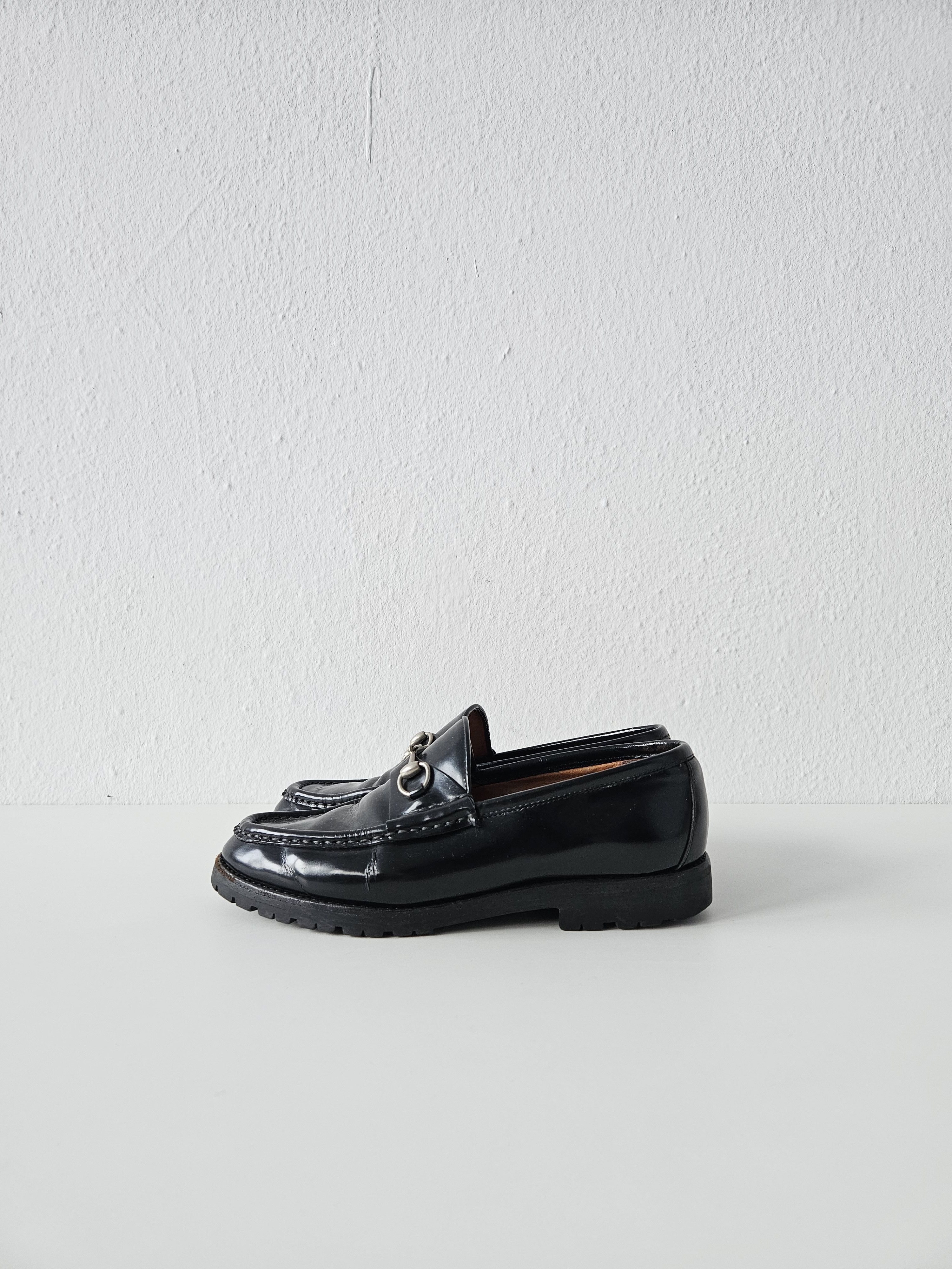 Gucci Vintage Gucci notched sole patent leather horsebit loafers Size US 7 / IT 37 - 1 Thumbnail