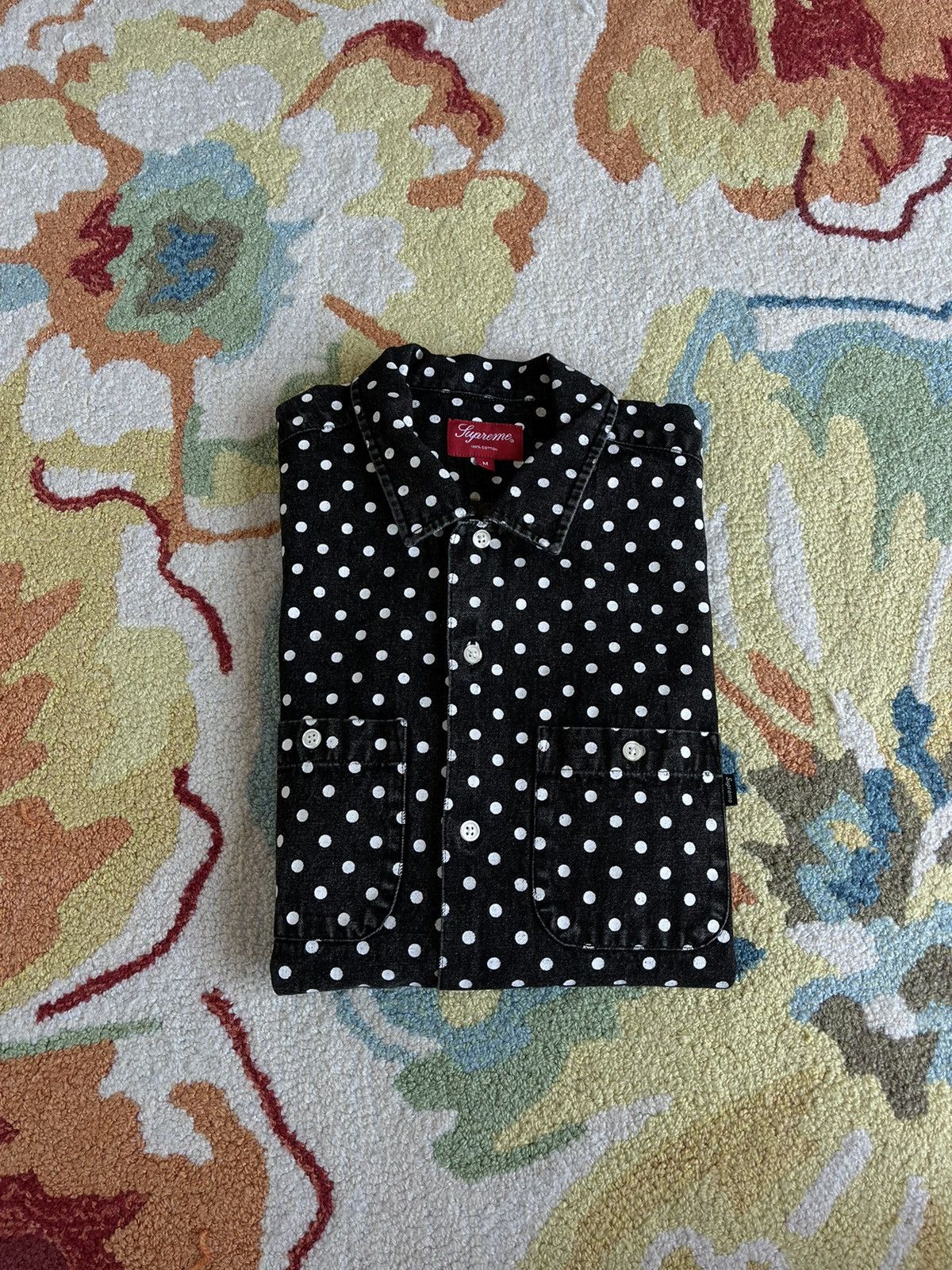 Supreme polka dot denim button up size M 2024