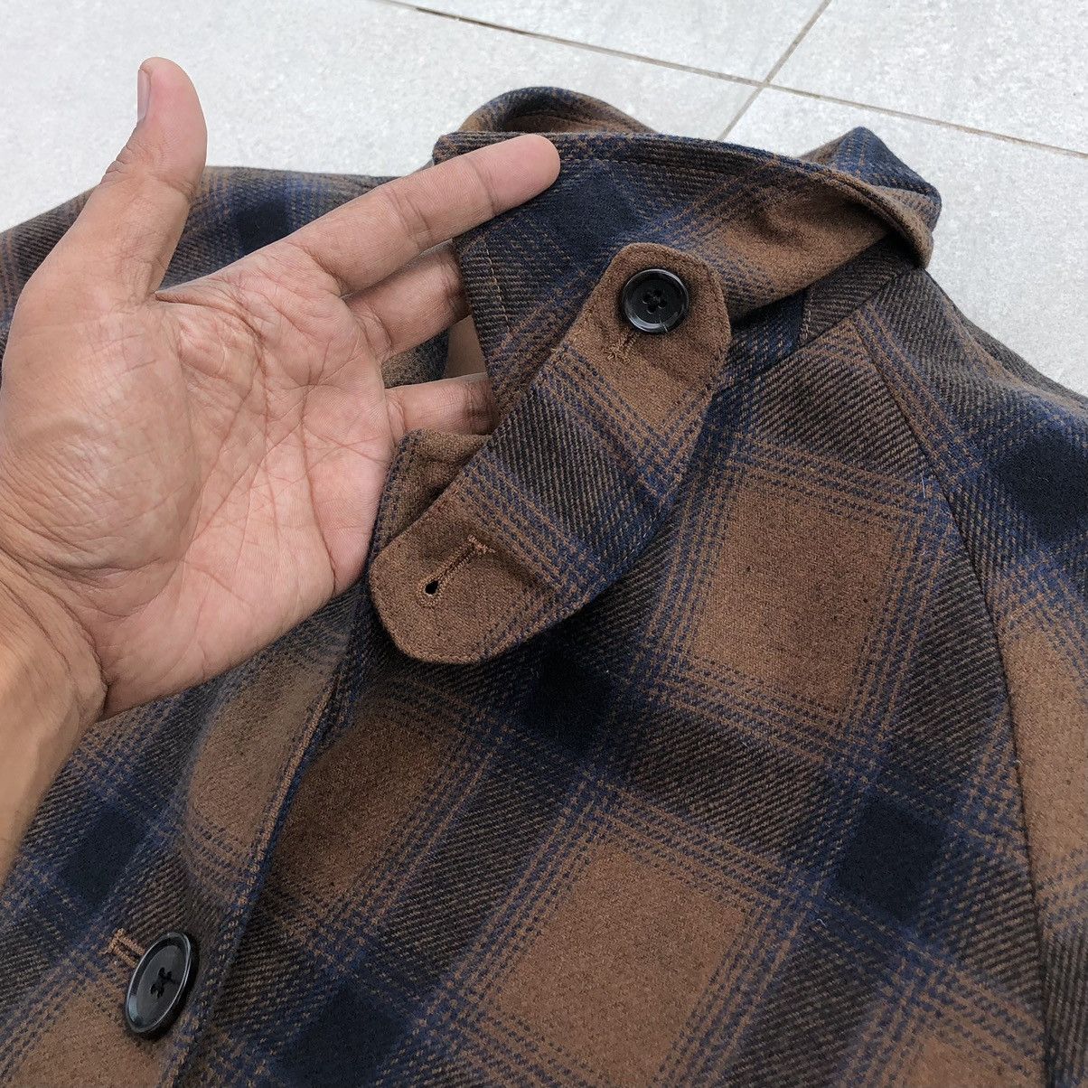 GU Japanese Brand GU Check Bal Collar Coat Winter Jacket Size US XL / EU 56 / 4 - 14 Thumbnail