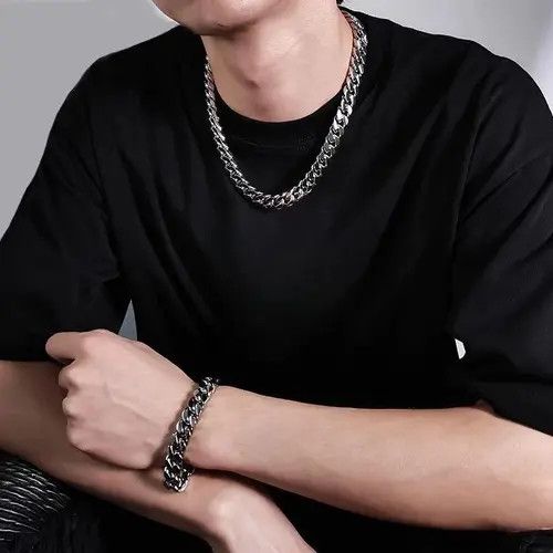 Other 14 MM + 55 cm Cuban Link Chain Necklace Size ONE SIZE - 7 Thumbnail