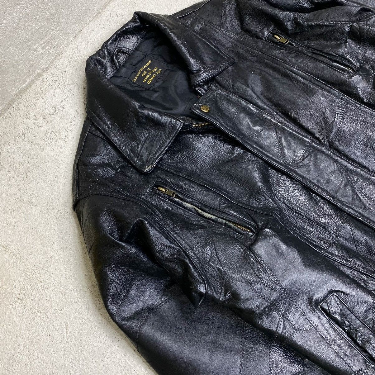 Vintage Leather jacket vintage bomber patchwork boxy oversize Size US L / EU 52-54 / 3 - 5 Thumbnail
