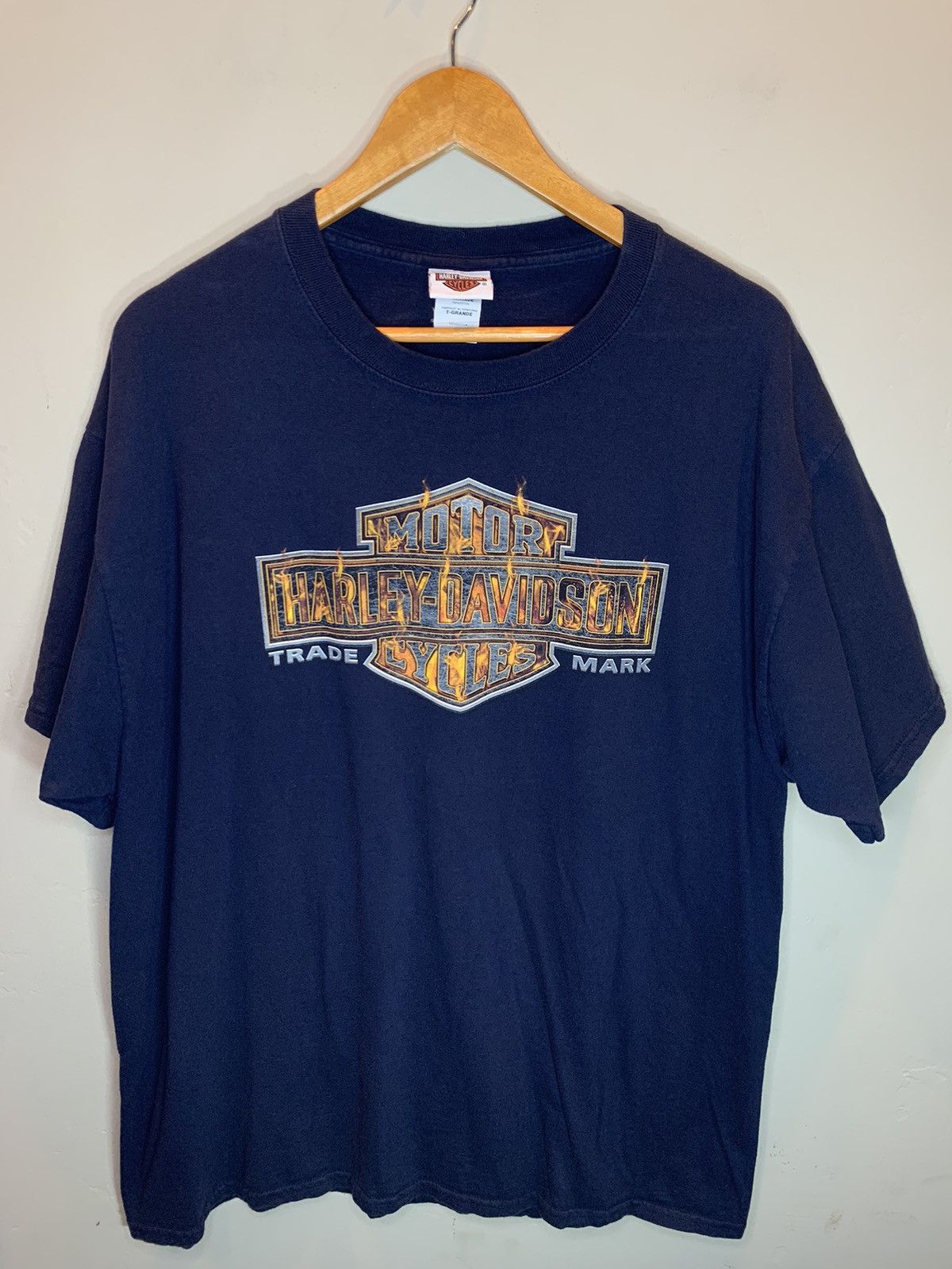 Shirt Deals Harley Davidson Blue Flame Shirt RARE* Vintage 90's