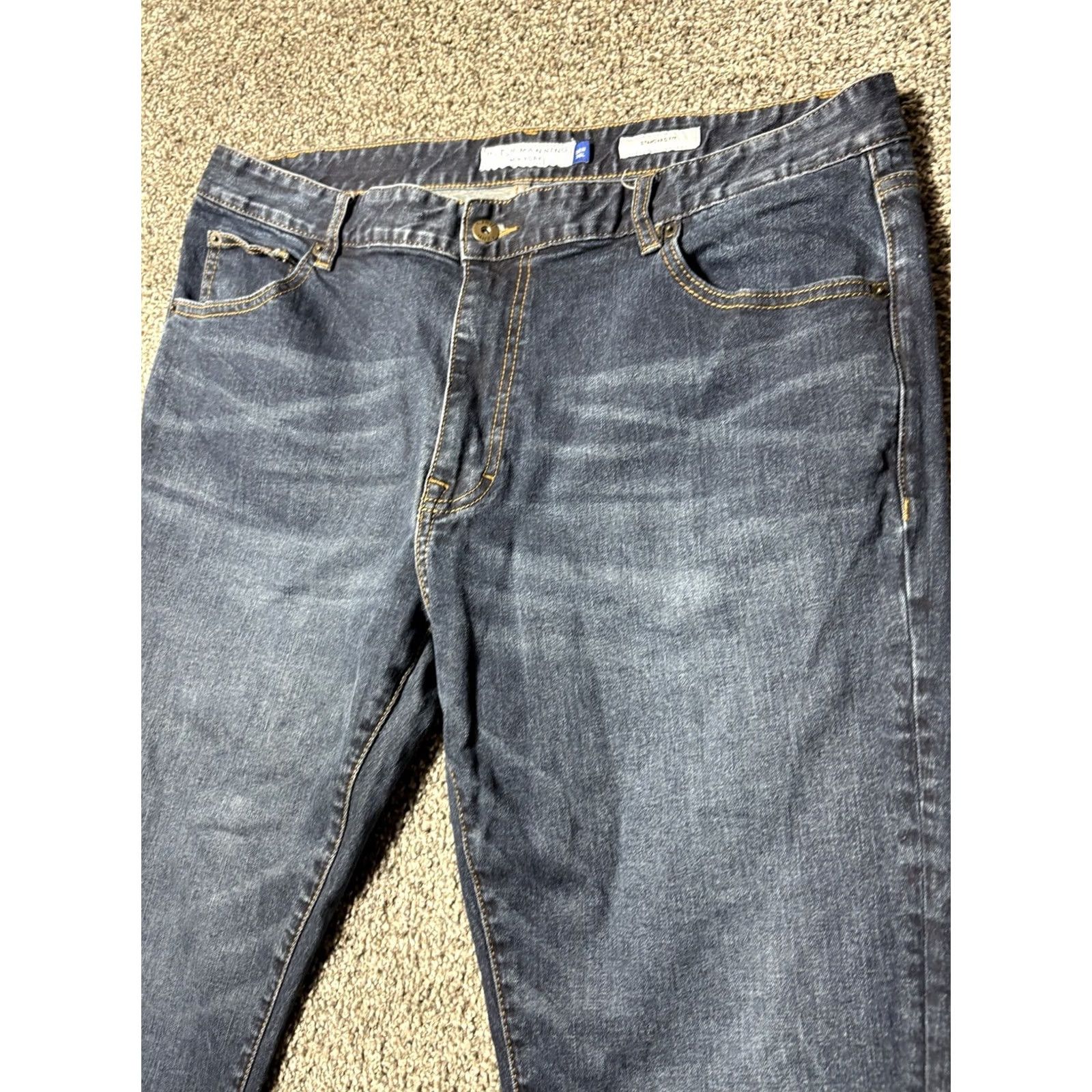 Denime Peter Manning Jeans Mens 38x26 Blue Denim Standard Fit Designer Stretch - Vintage Size US 38 / EU 54 - 2 Thumbnail