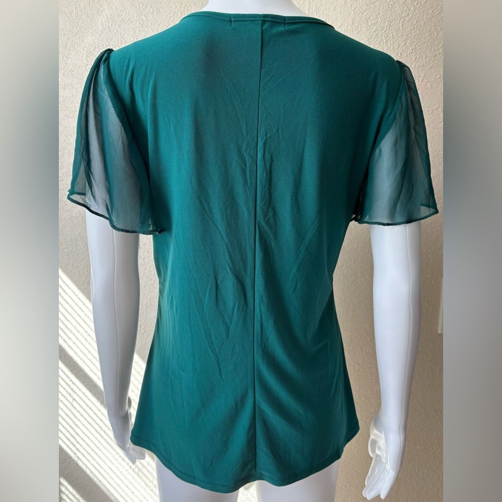 Other Adele & May | Women's Teal Blue Flowy Blouse | Small Size S / US 4 / IT 40 - 2 Thumbnail