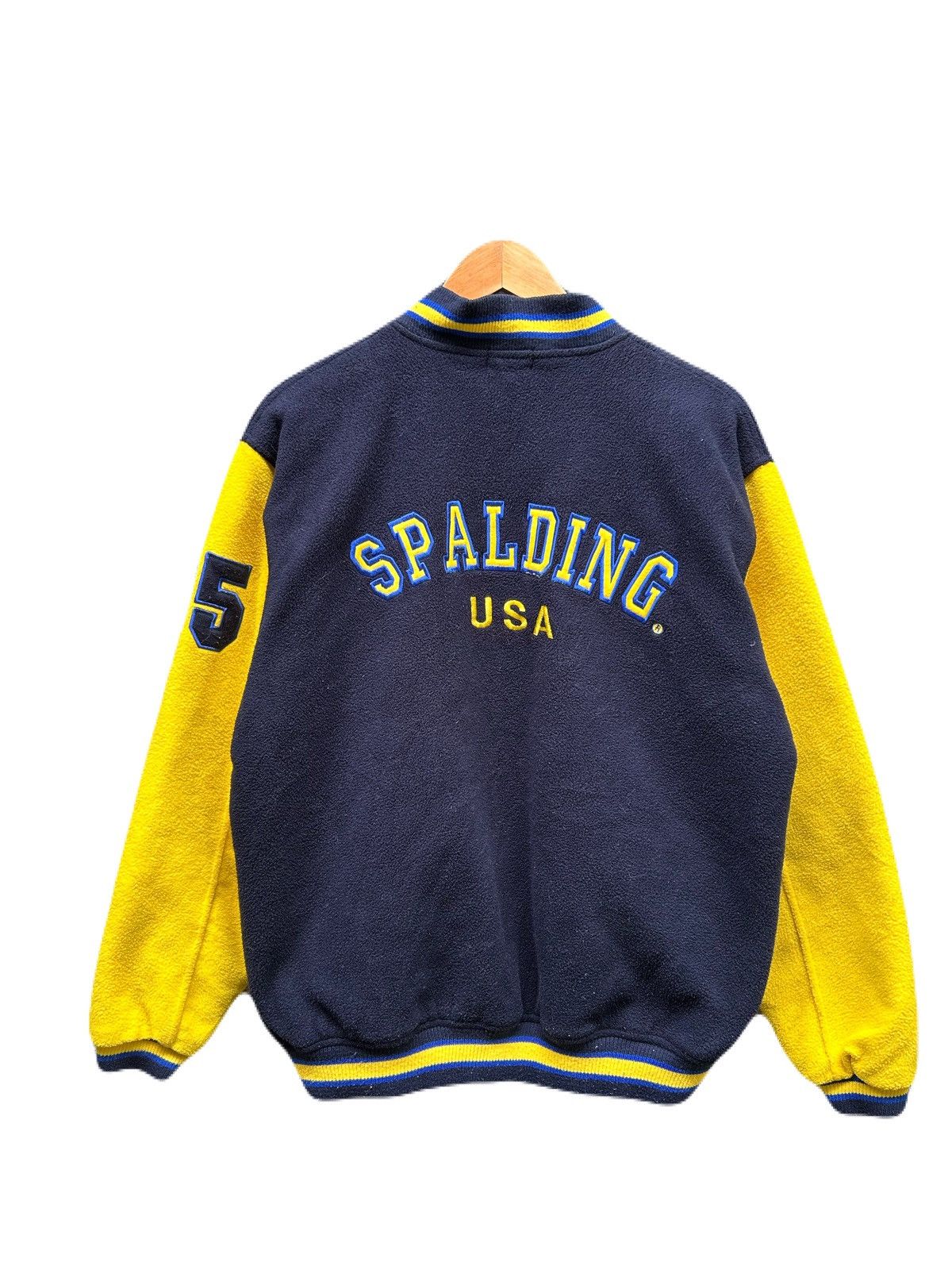 Designer Vintage Spalding Usa Fleece Jacket Size US XL / EU 56 / 4 - 2 Thumbnail