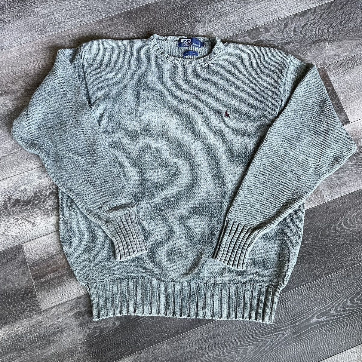 Polo Ralph Lauren Vintage 90s Polo Ralph Lauren Basic Logo Light Olive Sweater Size US L / EU 52-54 / 3 - 1 Thumbnail