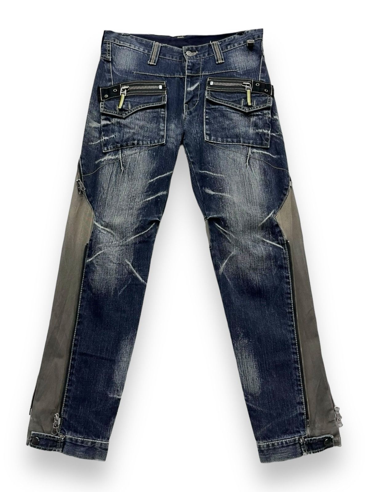 PPFM 🔥FYE🔥PPFM Punk MultiZipper Hybrid Denim Bush Pants Size US 30 / EU 46 - 3 Thumbnail