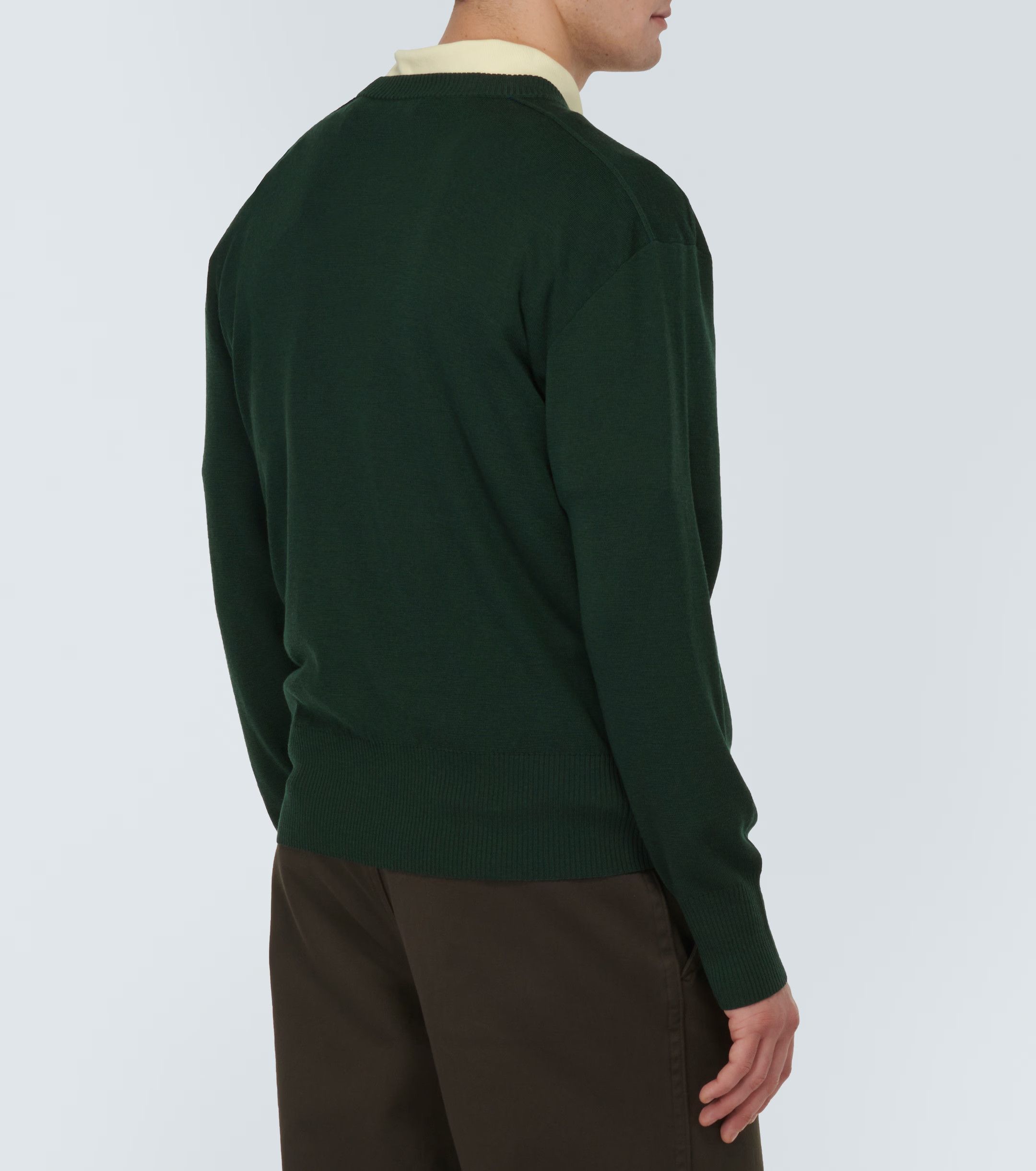 Burberry BURBERRY solid ivy green straight fit wool sweater Medium Size US M / EU 48-50 / 2 - 3 Thumbnail