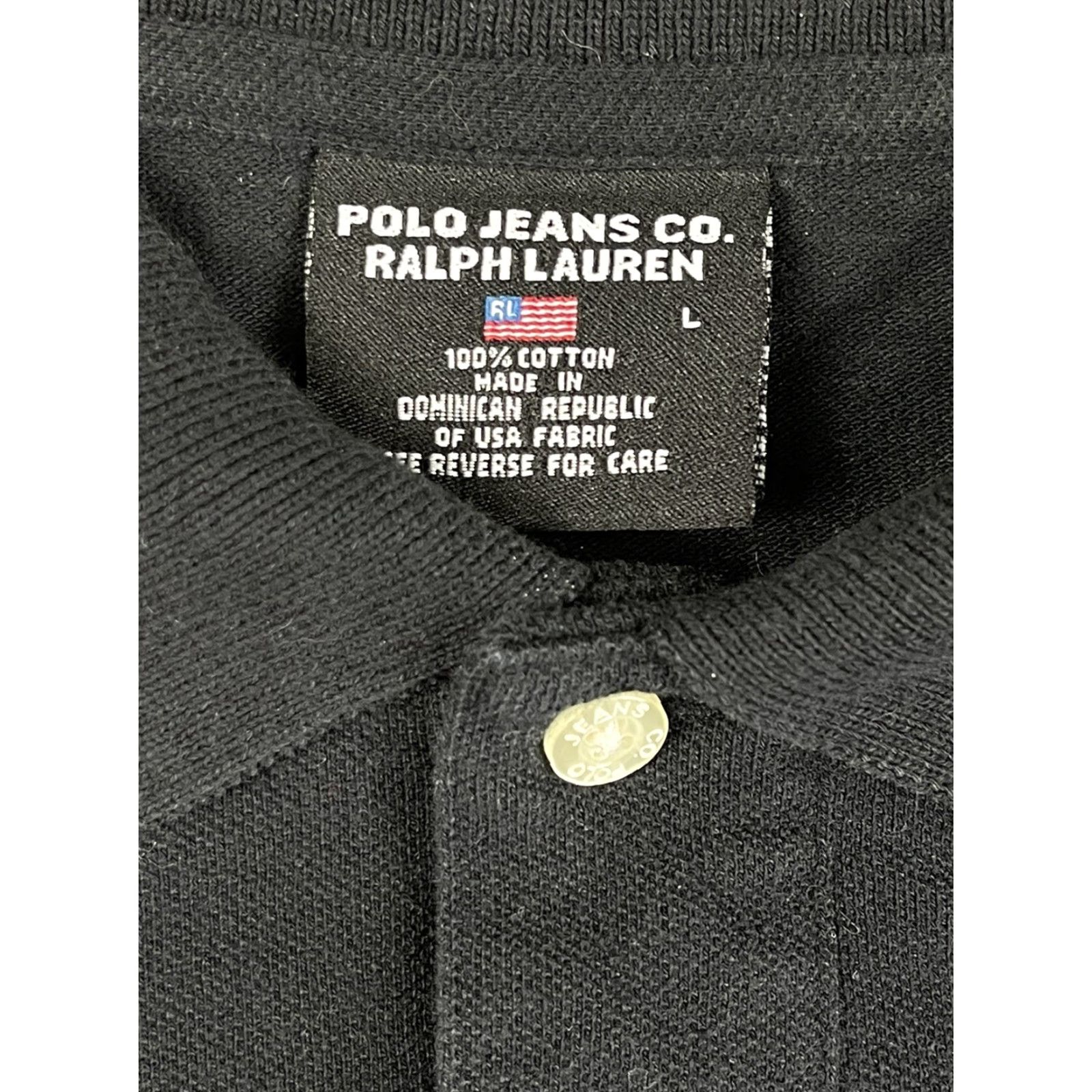 Polo Ralph Lauren VINTAGE Polo Ralph Lauren RL USA Flag Rugby Shirt Mens L Black 90s Polo Golf Preppy 100% Cotton Size US L / EU 52-54 / 3 - 2 Thumbnail