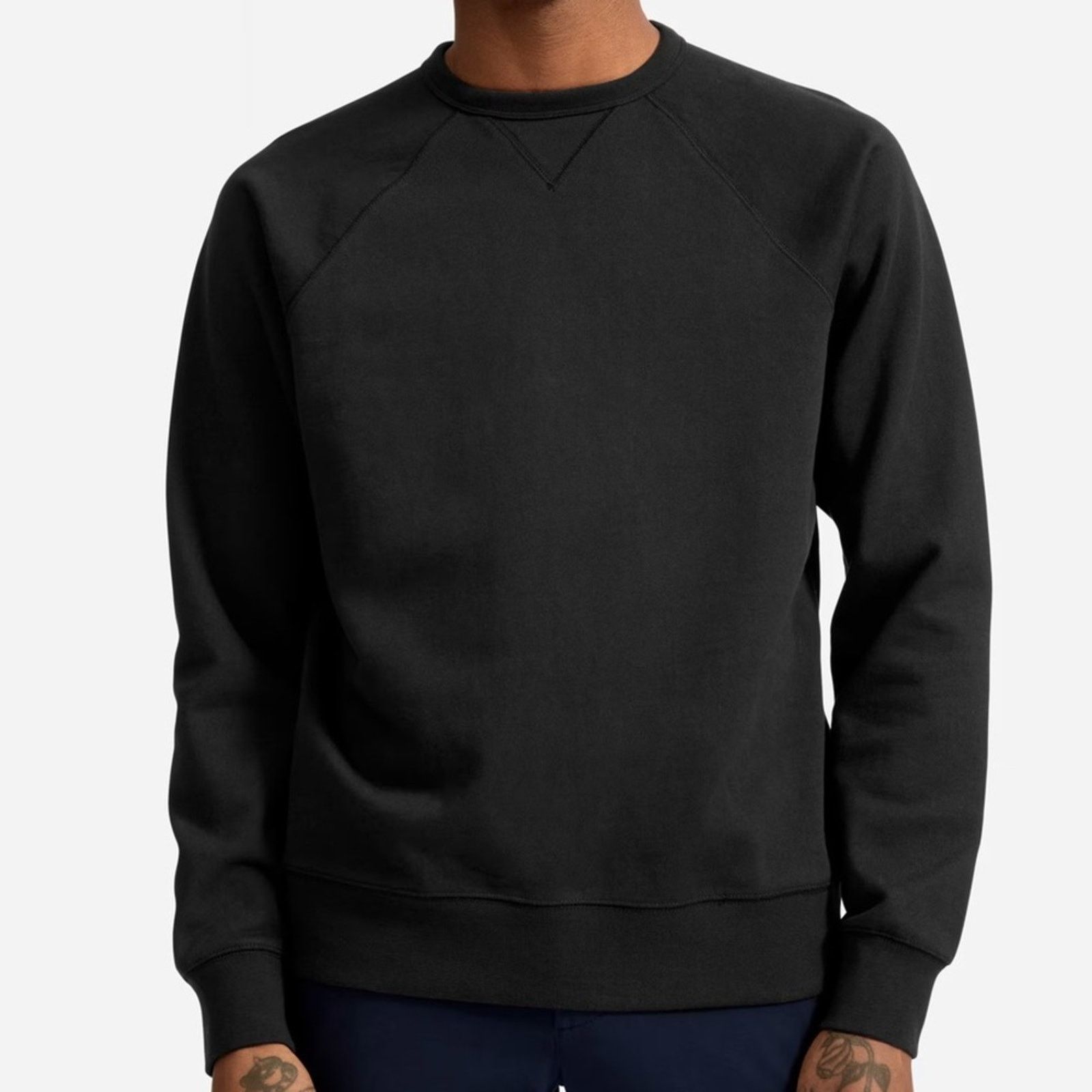 Everlane The Unisex French Terry Crew - Washed Black Sz XXXS