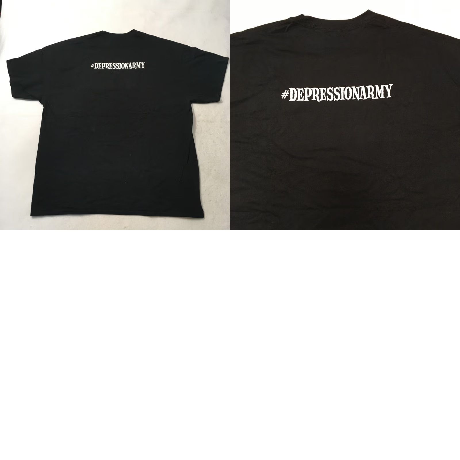Gildan Gildan DEPRESSION ARMY COMBAT Shirt Mens 2XL Black Short Sleeve Crew Neck T-Shirt Graphic Print Vintage No Size US XXL / EU 58 / 5 - 8 Thumbnail