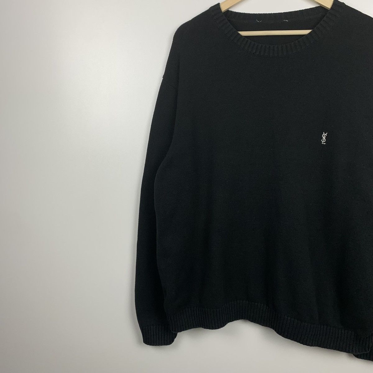 Yves Saint Laurent Vintage Yves Saint Laurent Black Sweater Embroidered Logo Size US XXL / EU 58 / 5 - 4 Thumbnail