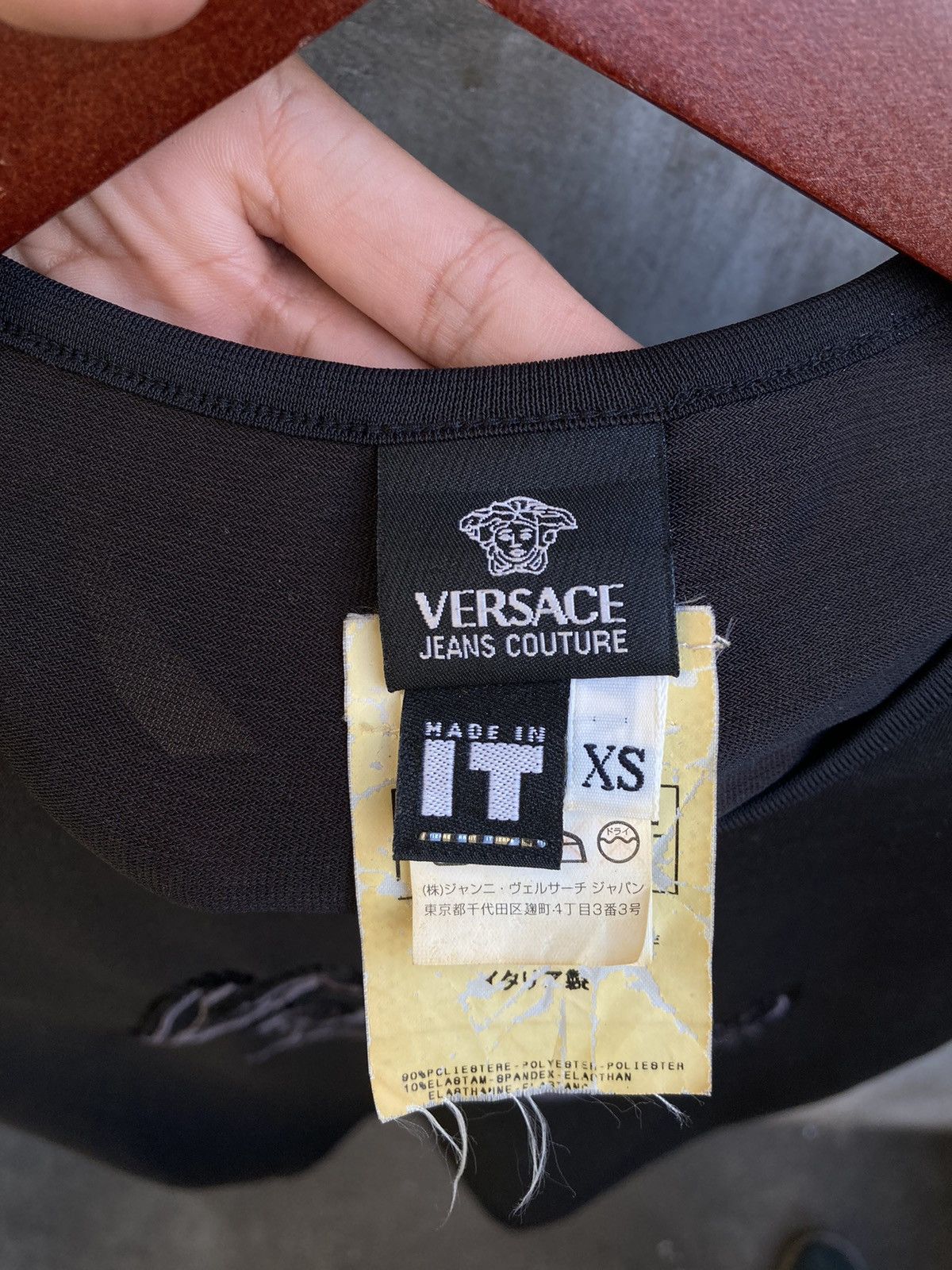Versace Jeans Couture Black On Black Embellished Sleeveless Top Size XS / US 0-2 / IT 36-38 - 6 Thumbnail