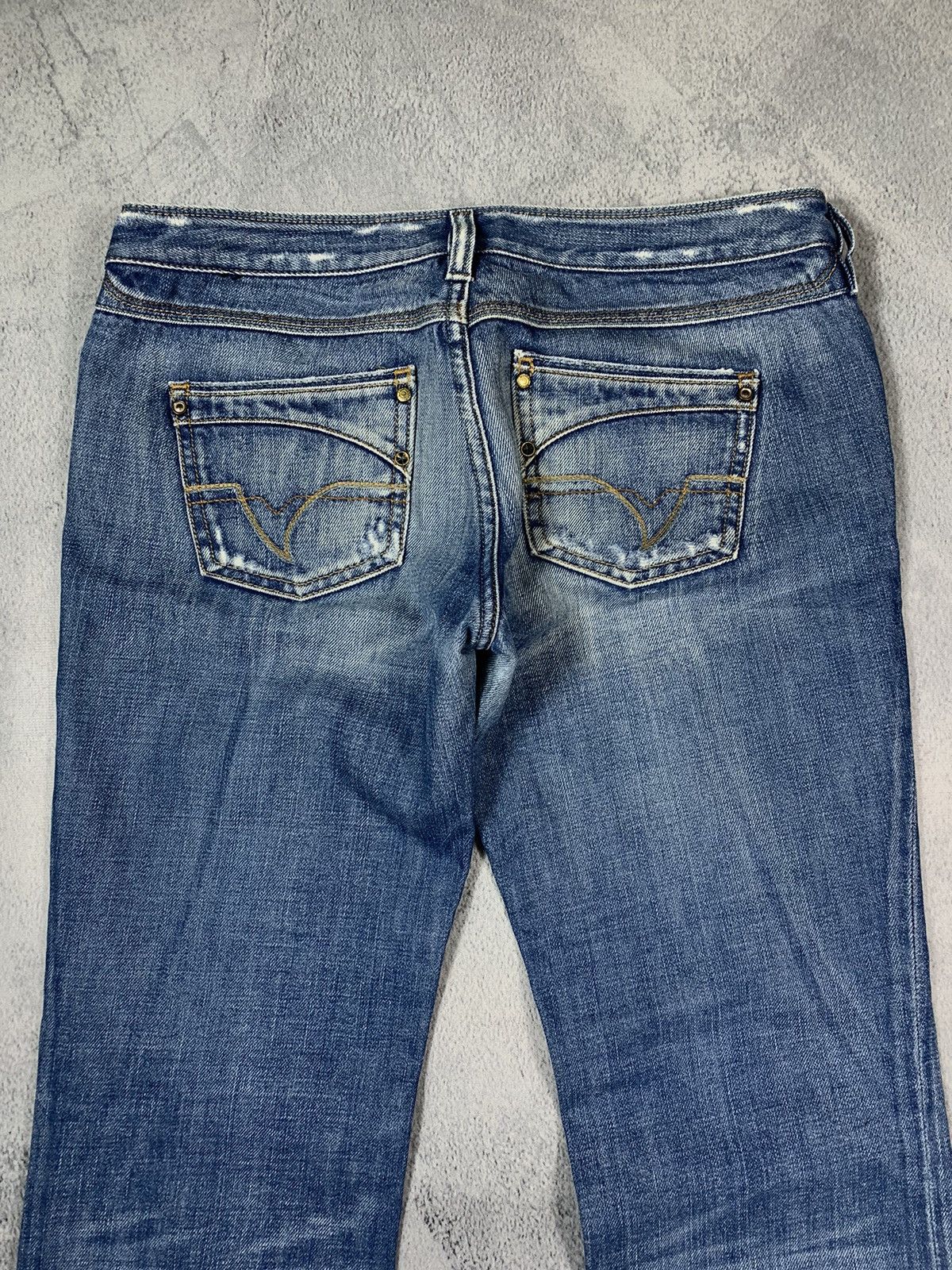 Diesel × Vintage Vintage 90s Diesel low rise faded distressed denim jeans Size 29" - 8 Thumbnail