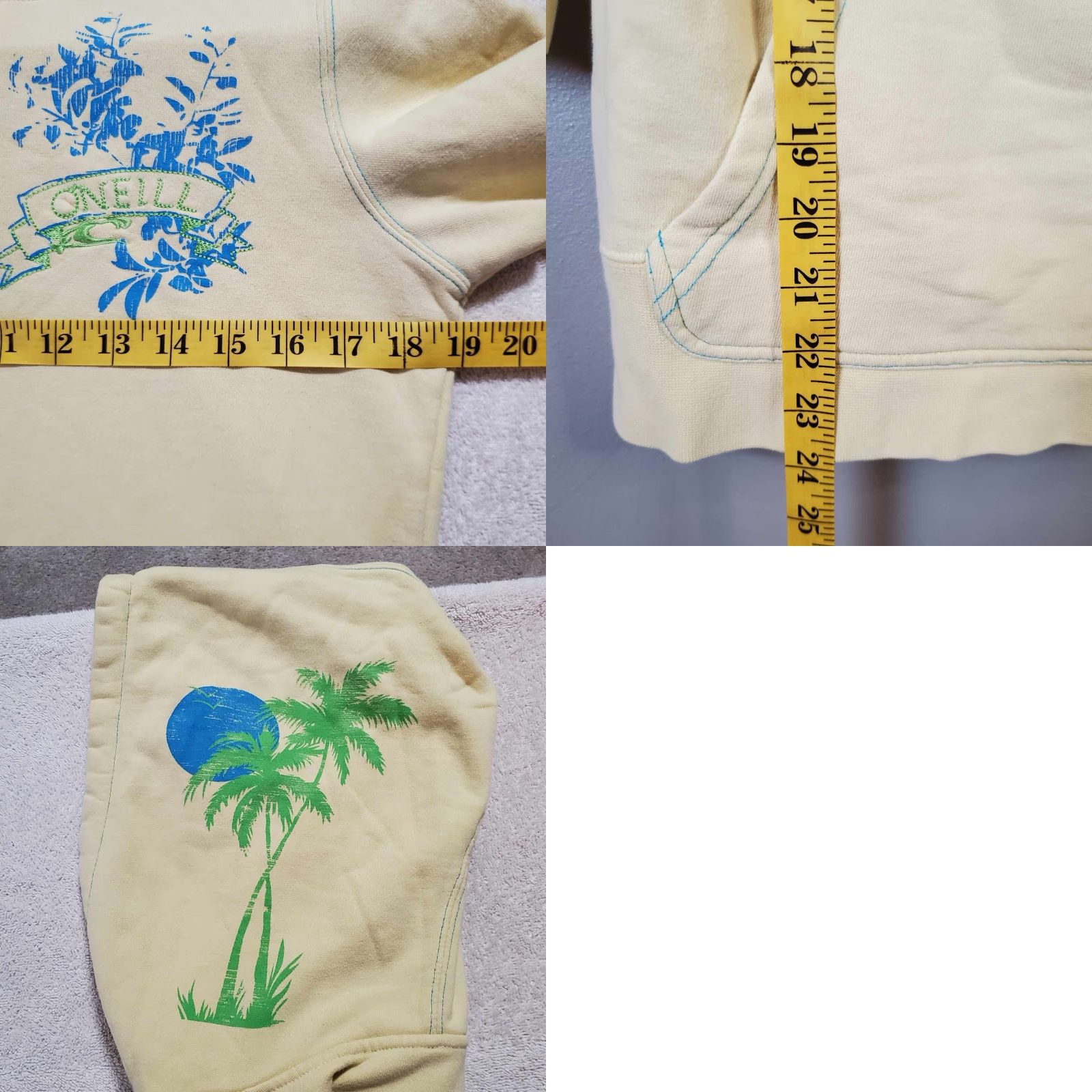 O'Neill Womens O’Neill Surf Hoodie 3/4 Zip Top XL Beach Tropical Multicolor Pullover Zip Womens XL Size XL / US 12-14 / IT 48-50 - 8 Thumbnail