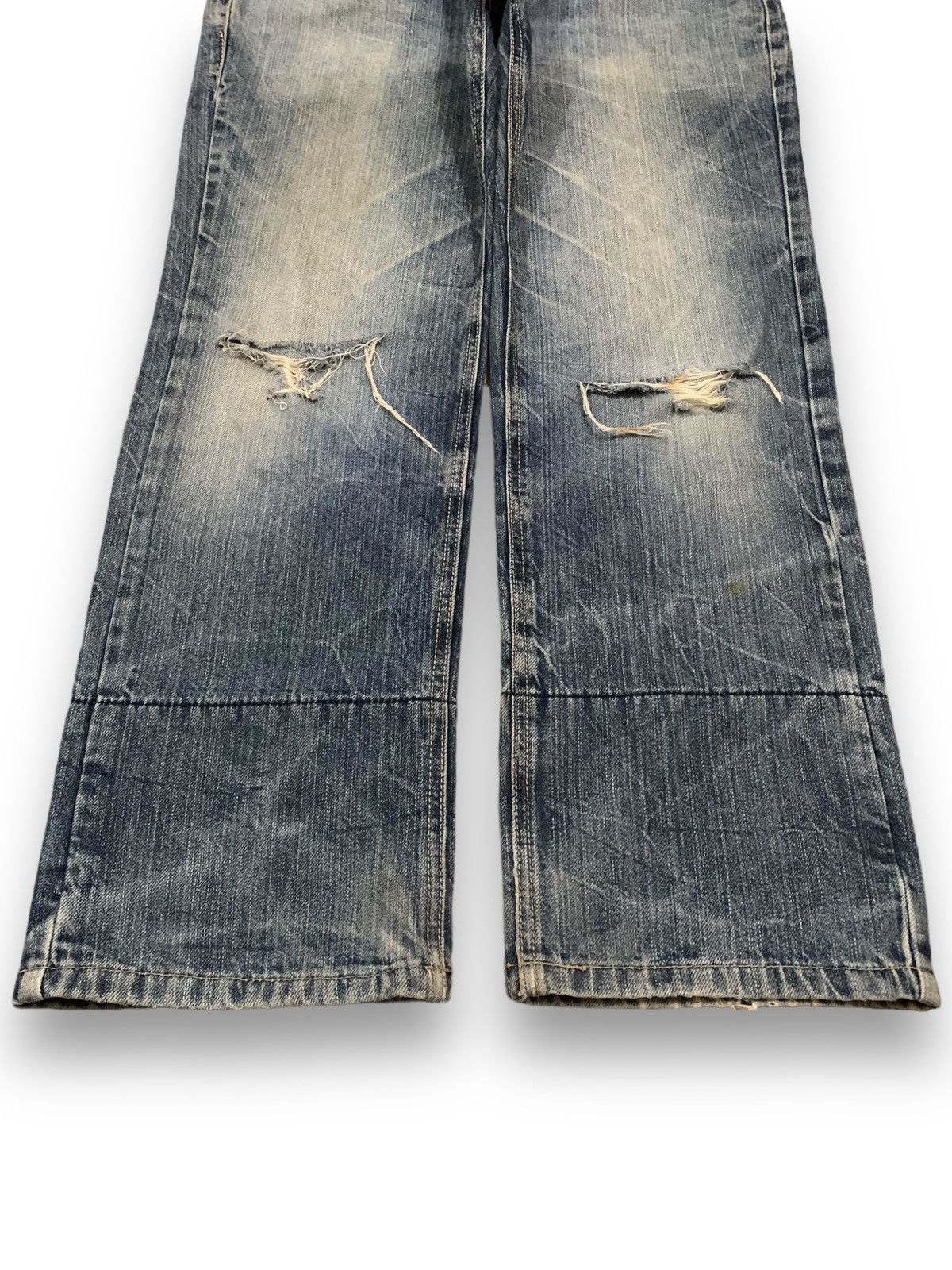 14th Addiction Vintage Japanese Brand Double Waist Mud Wash Distress Jeans Size US 32 / EU 48 - 7 Thumbnail
