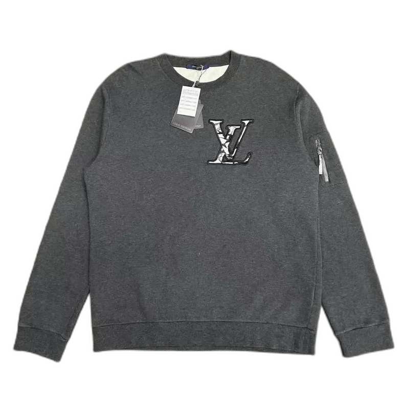 Louis Vuitton Louis Vuitton Gray White Embroidered Logo Sweatshirt-yf Size US XXL / EU 58 / 5 - 1 Thumbnail