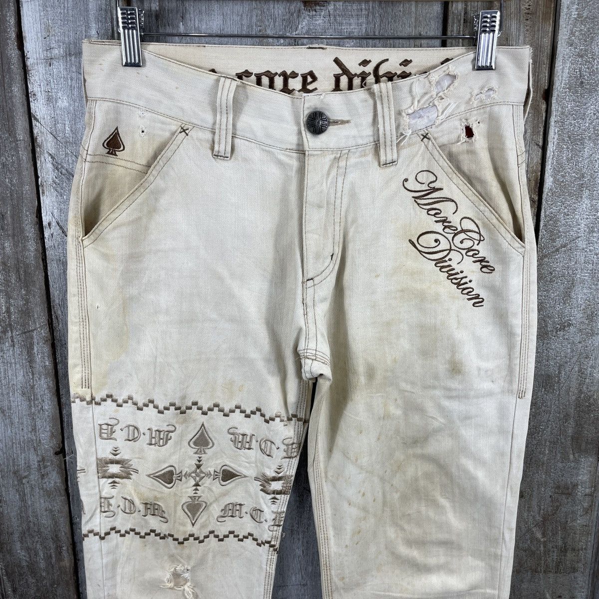 Hysteric Glamour × Japanese Brand Vintage Distressed M.C.D Embroidery Punk Style Size US 31 - 3 Thumbnail