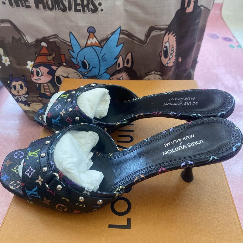 Louis Vuitton Takashi Murakami x Louis Vuitton Black Sandals 0079