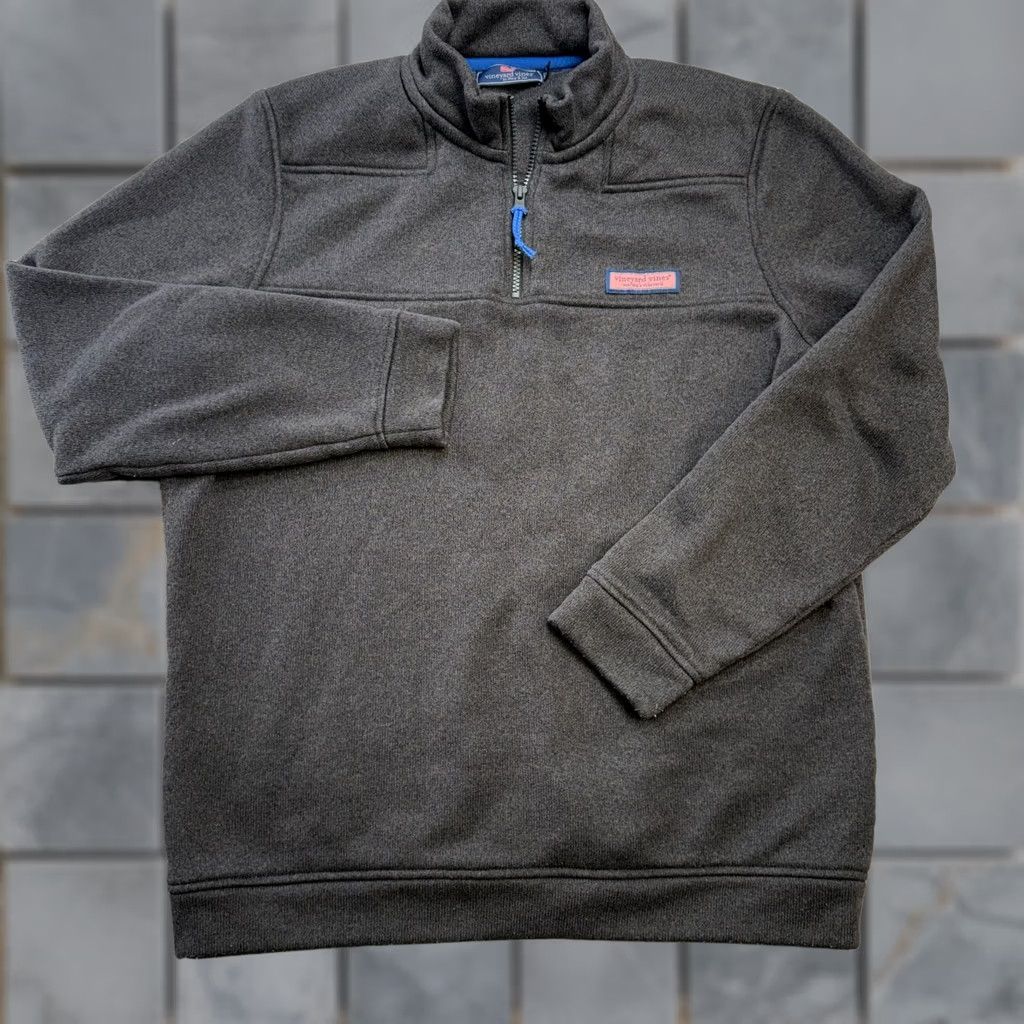 Vineyard Vines Vineyard Vines Shep Shirt Men L Charcoal Gray 1/4 Zip Mock Neck Pullover Sweater Size US L / EU 52-54 / 3 - 1 Thumbnail
