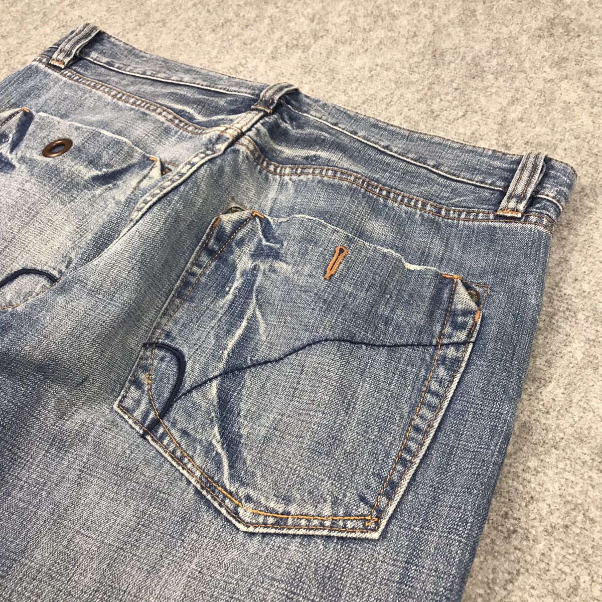 Japanese Brand BACK NUMBER JAPANESE DISTRESSED ART DENIM PANTS 142 Size US 34 / EU 50 - 13 Thumbnail