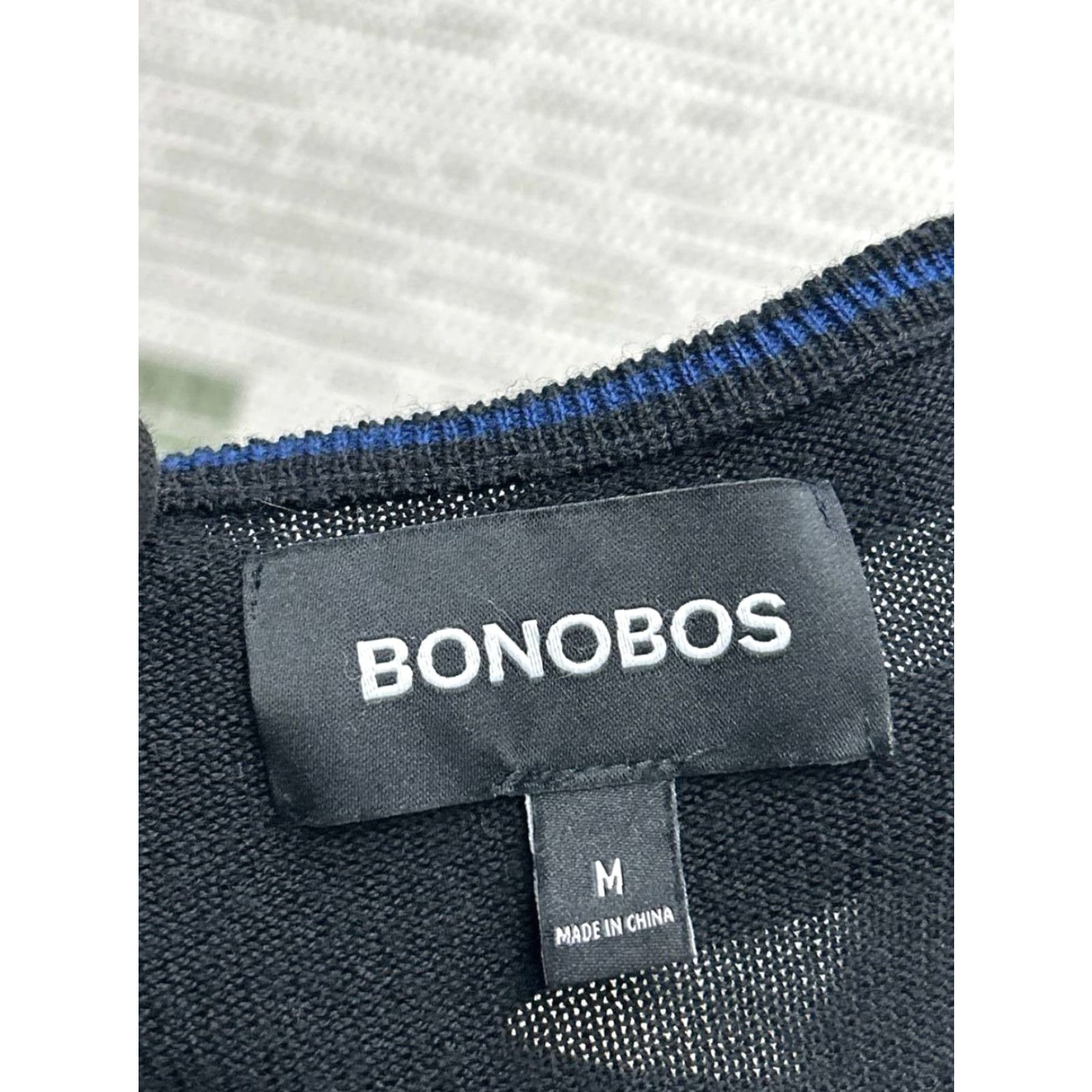 Bonobos Bonobos Mens Sweater Medium Black Merino Wool Knit Pullover Size US M / EU 48-50 / 2 - 3 Thumbnail