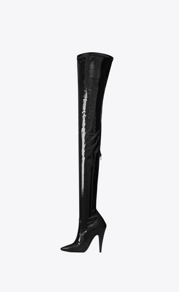 Saint Laurent Paris o1bcso1str0125 Aylah Over The Knee Boots in Black Size US 8 / IT 38 - 3 Thumbnail