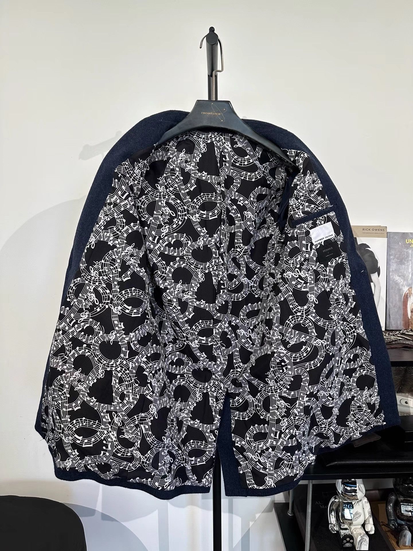 Number (N)ine Number Nine Studious Note Print Wool Chester Coat K35 Size US S / EU 44-46 / 1 - 6 Thumbnail