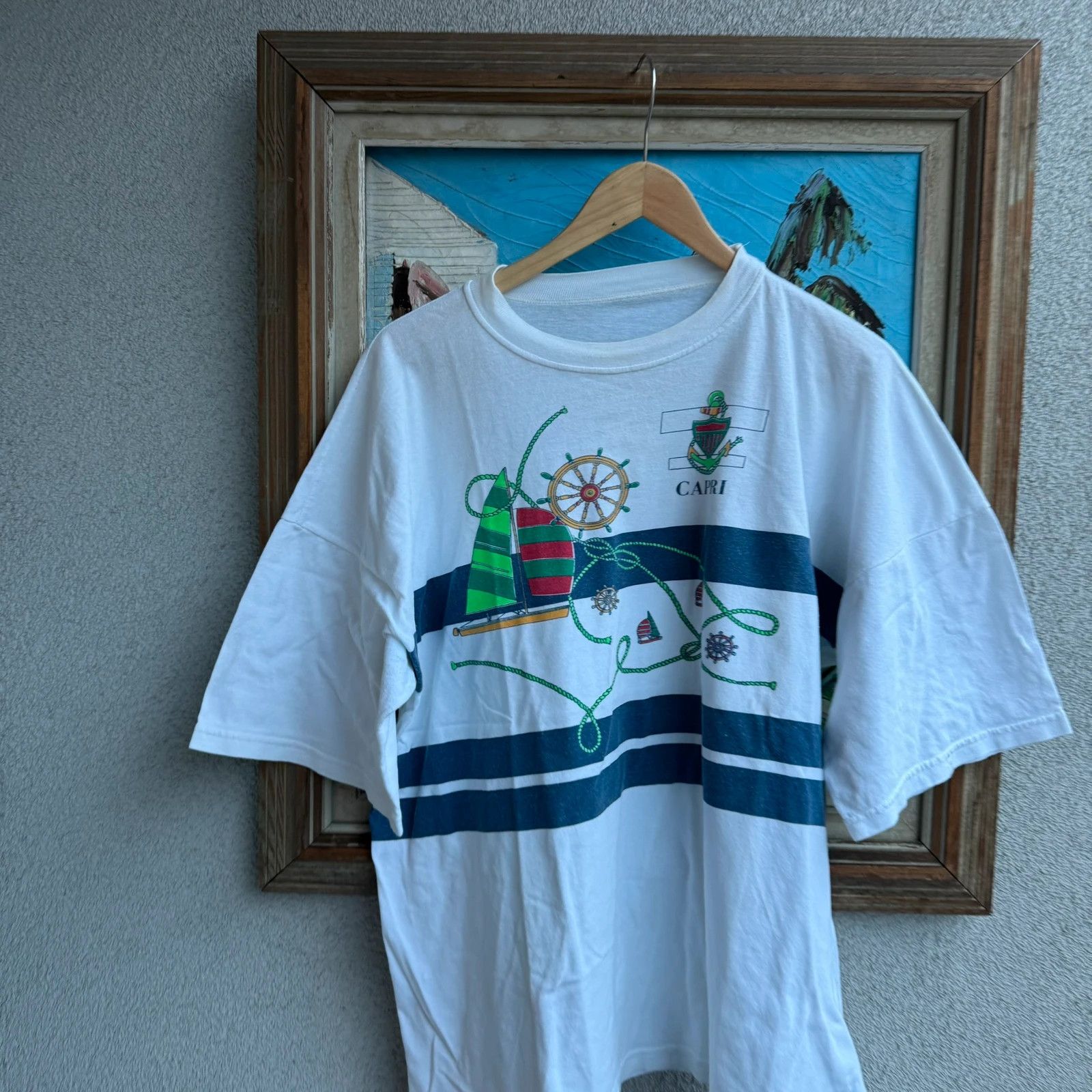 Vintage Vintage 90s Graphic Tee Capri Retro Single Stitch Size US L / EU 52-54 / 3 - 2 Thumbnail