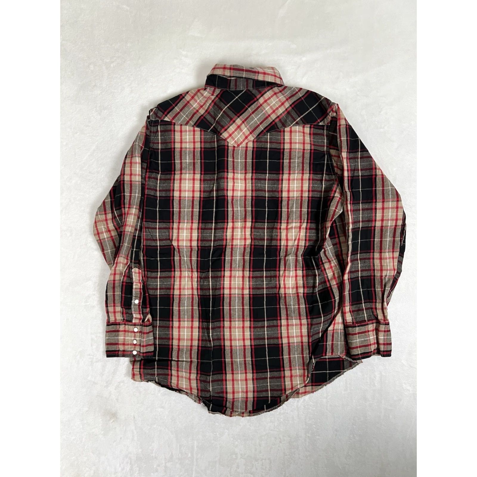 Wrangler VINTAGE Wrangler Plaid Pearl Snap Western Shirt Men’s XL 17 1/2 Black Tan Casual 90s Cowboy Western Men Size US XL / EU 56 / 4 - 6 Thumbnail