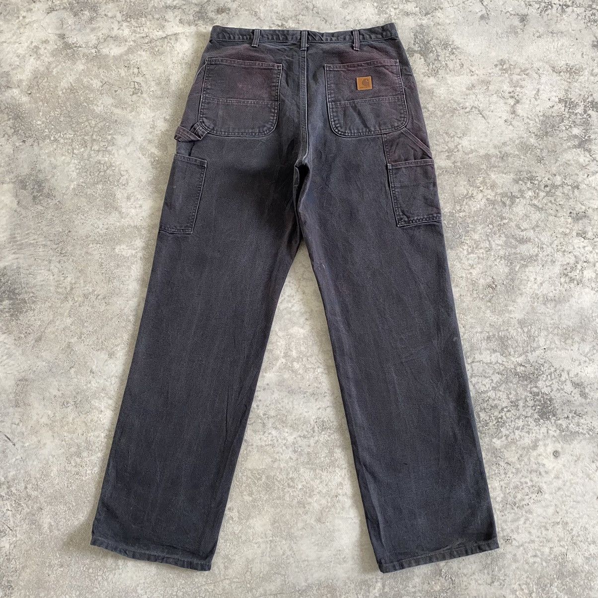 Carhartt Trashed VTG Carhartt Faded Dirty Carpenter Workwear Pants Size US 33 - 2 Thumbnail