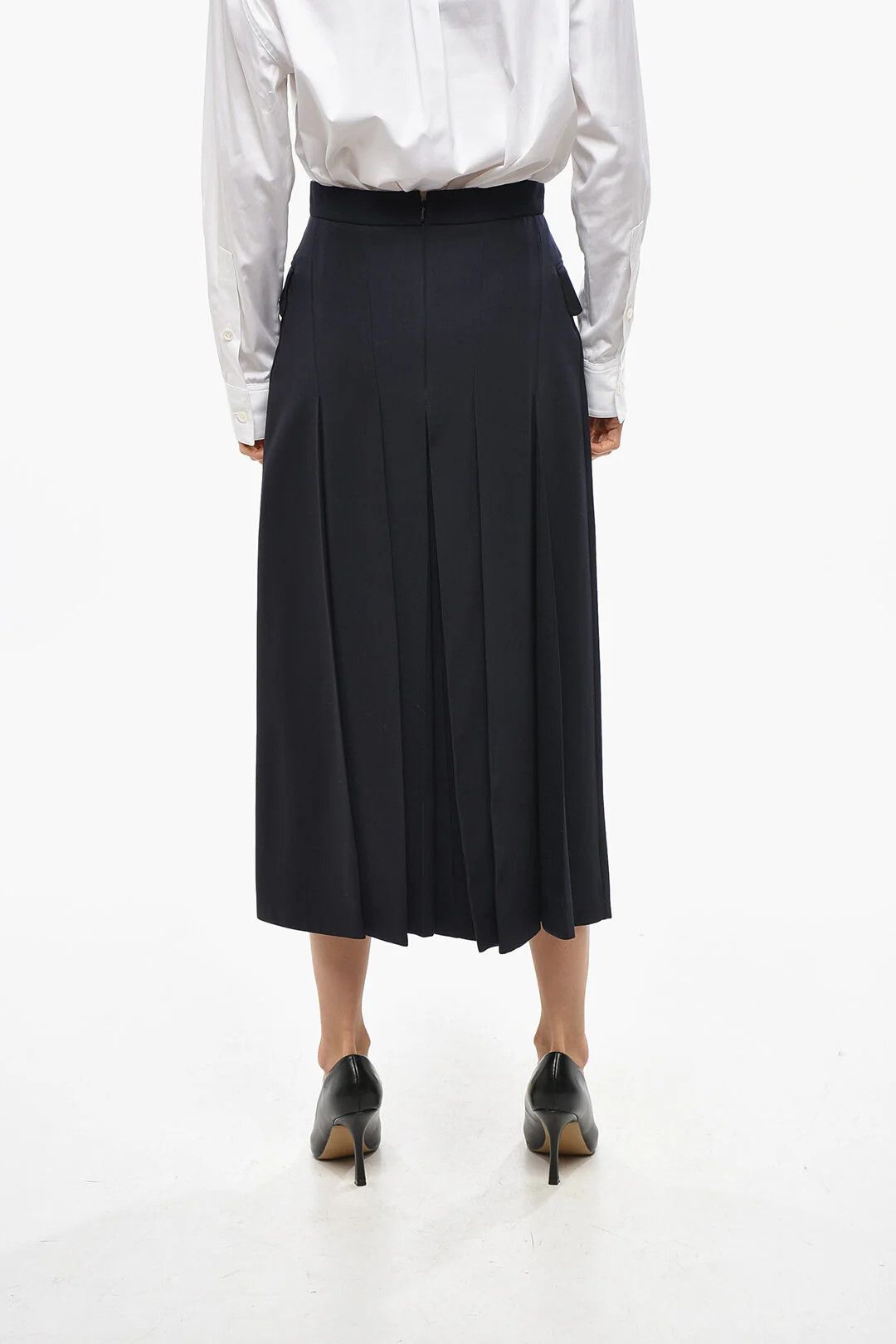 Alexander McQueen og1mm0426 Wool-Blend Skirt in Blue Size 26" / US 2 / IT 38 - 3 Thumbnail