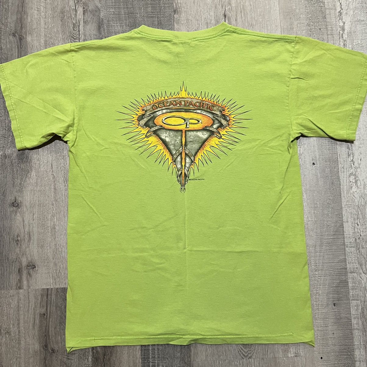 Ocean Pacific × Vintage VTG Ocean Pacific Lime Green Beach Surfer Skater Surf Shirt Size US L / EU 52-54 / 3 - 1 Thumbnail