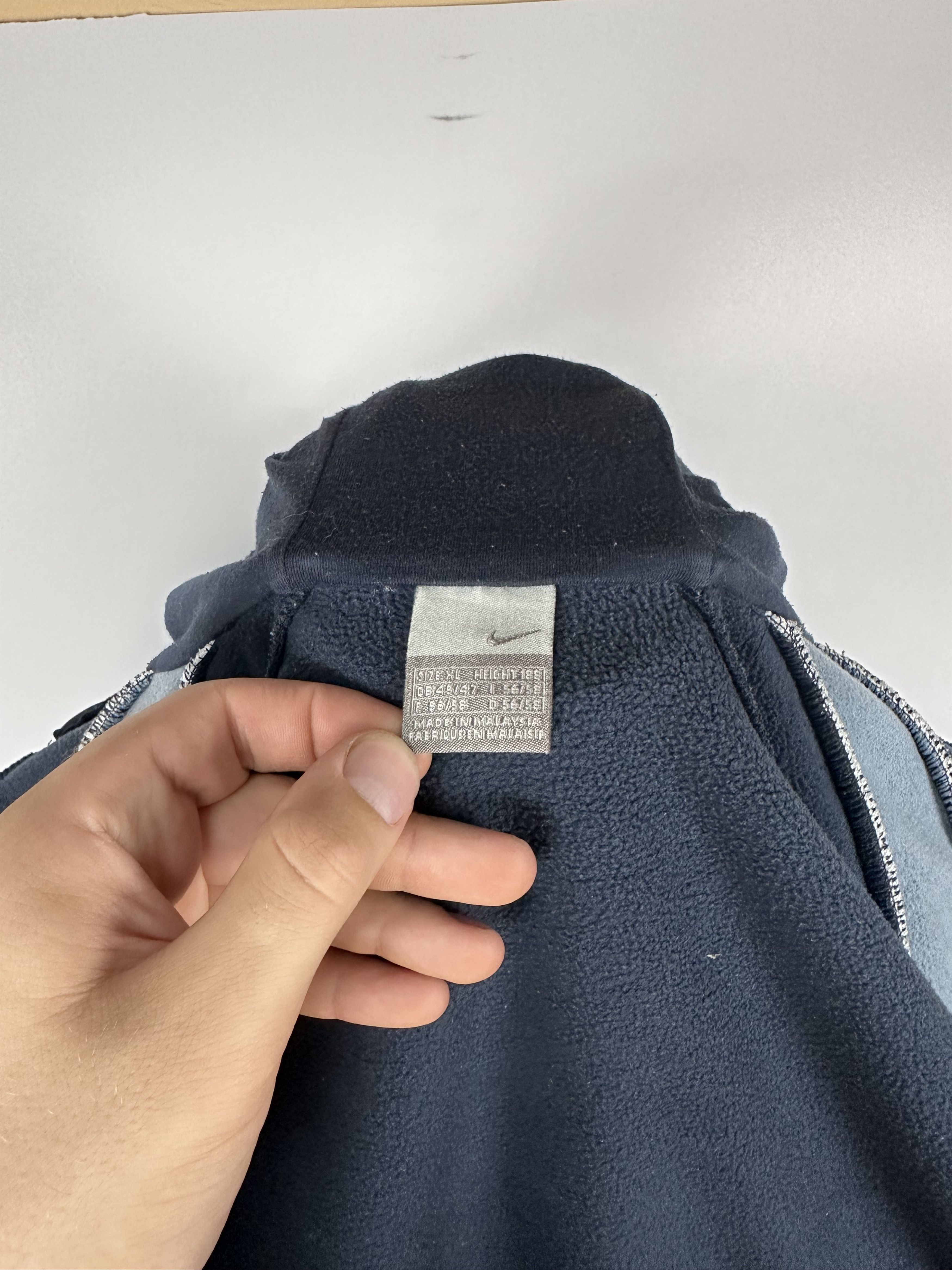 Nike × Vintage Nike Vintage Zip Hoodie Big Logo Blue 90s Mens Size XL Size US XL / EU 56 / 4 - 11 Thumbnail