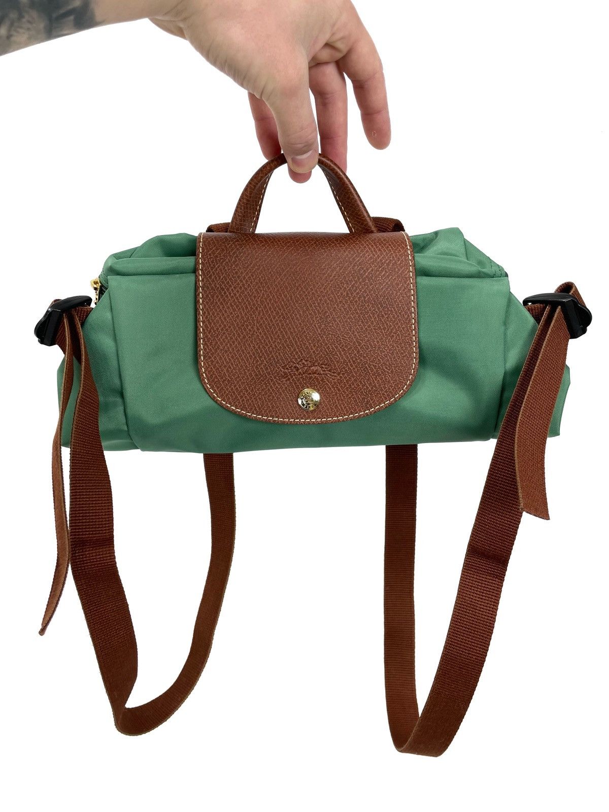 Longchamp Longchamp Paris Le Pliage Green Backpack – Grass Green Size ONE SIZE - 3 Thumbnail