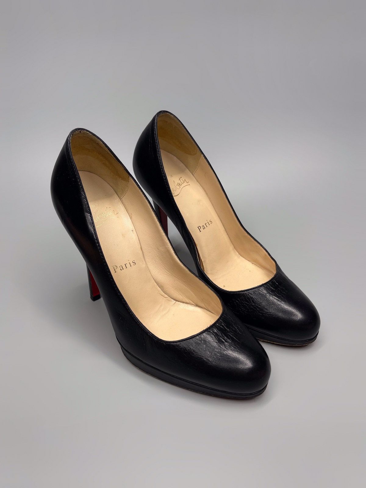 Christian Louboutin Christian Louboutin Leather Heels Black Size US 5.5 / IT 35.5 - 3 Thumbnail