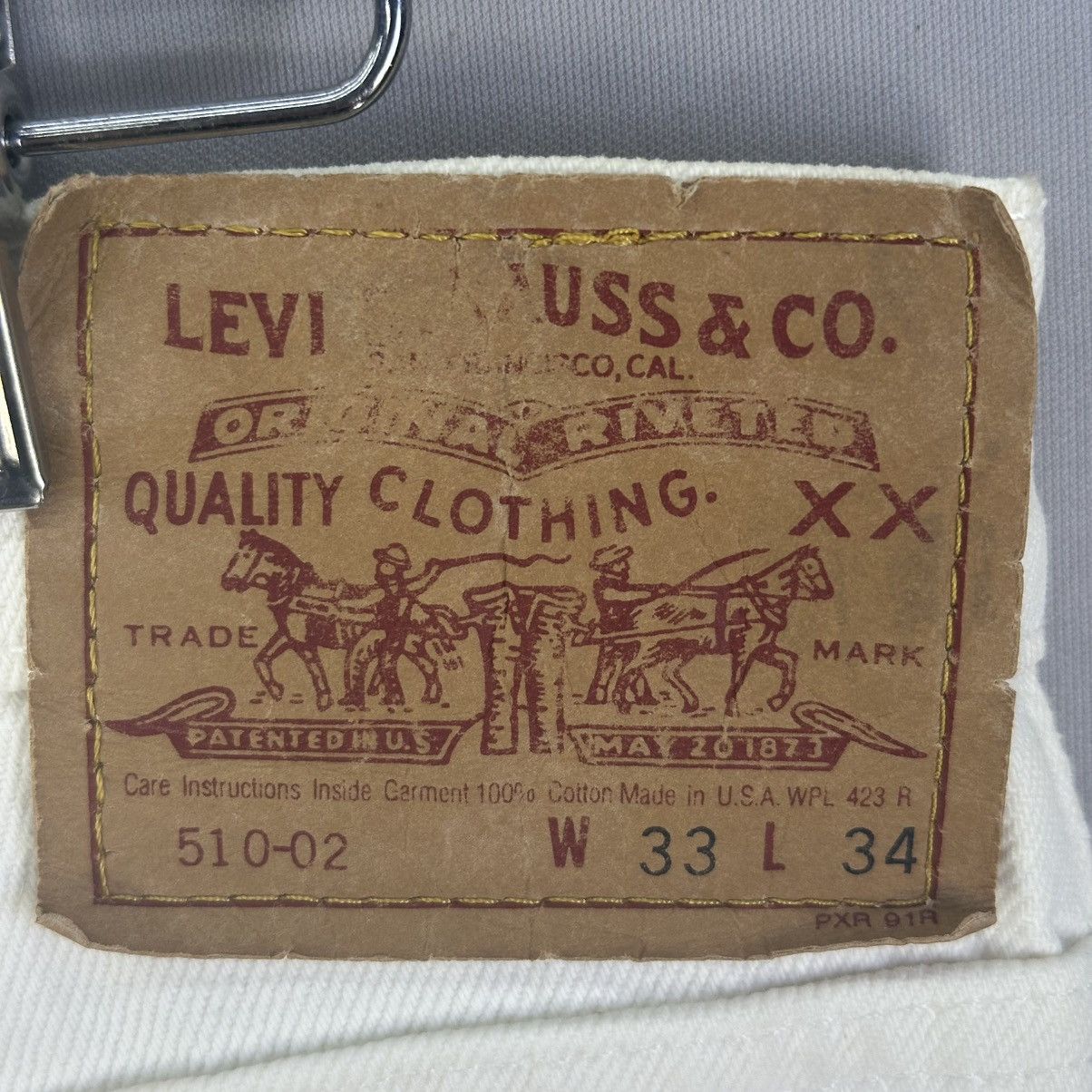 Levi's Vintage 1993 Levis 510-02 Button 525 White Jeans Size US 33 - 10 Thumbnail