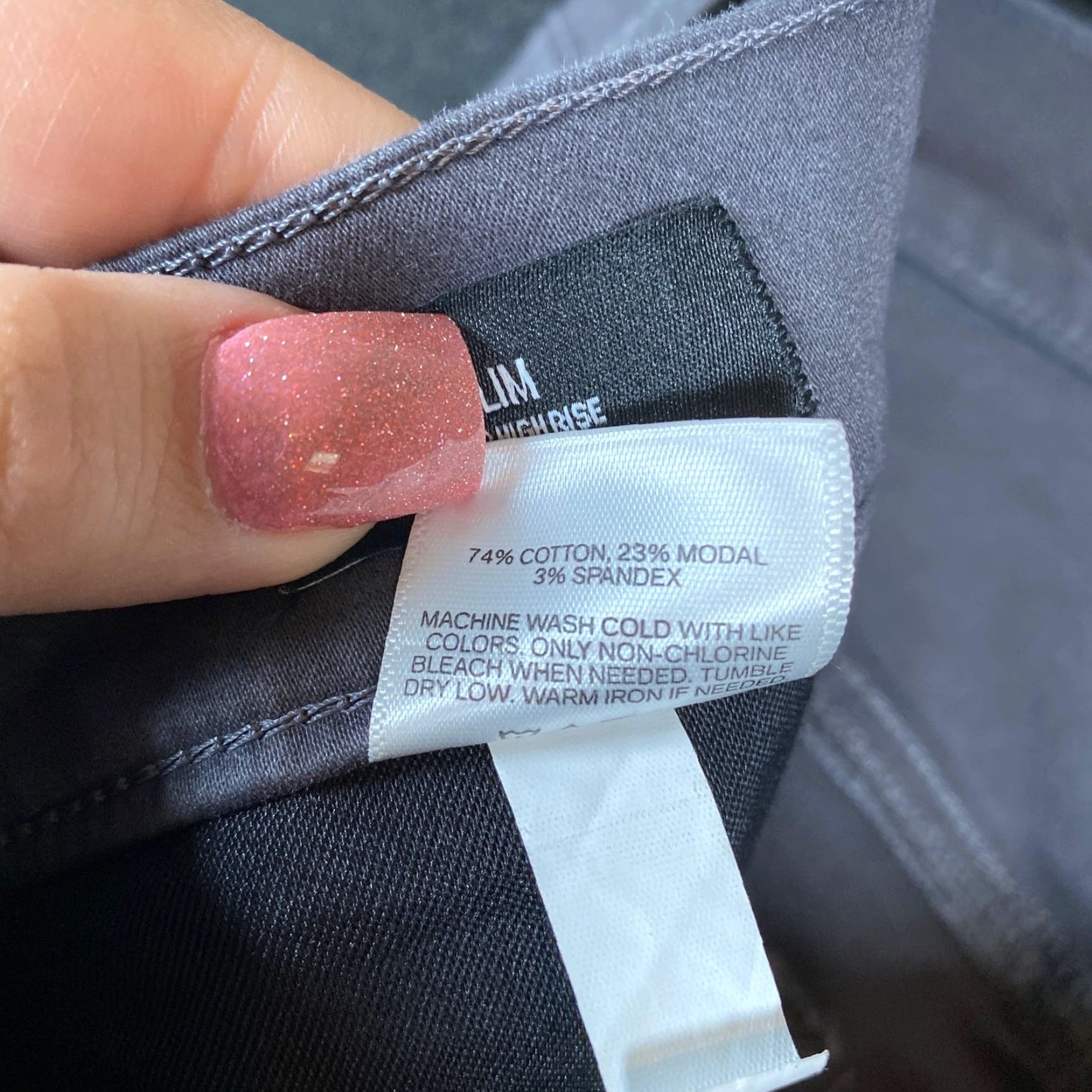 Express Express Womens Pants Gray Super High Rise Slim Modal Blend Stretch 14 Regular Size 24" / US 00 / IT 34 - 6 Thumbnail