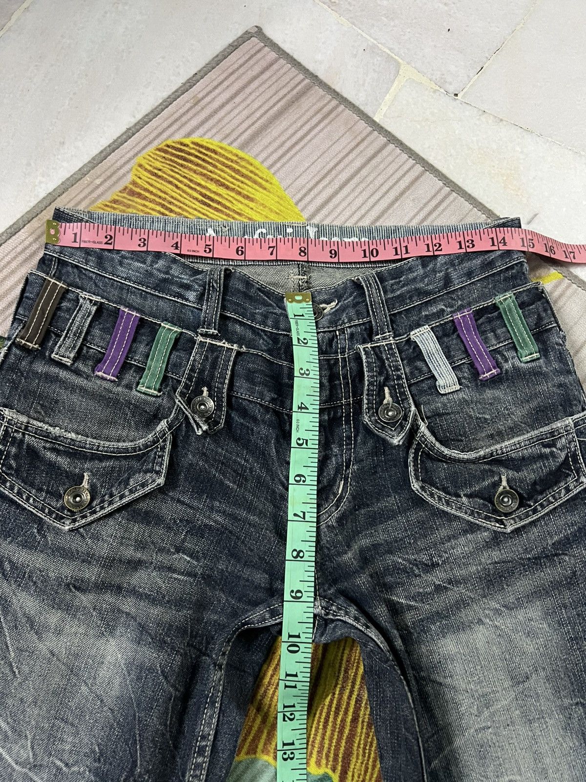 Japanese Brand 💥DOUBLE WAIST💥ANTFUI PUNK CLAWMARK JEANS Size US 29 - 16 Thumbnail