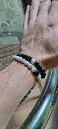 VIBE Bracelet Couples Natural Lava Stone Size ONE SIZE - 3 Thumbnail