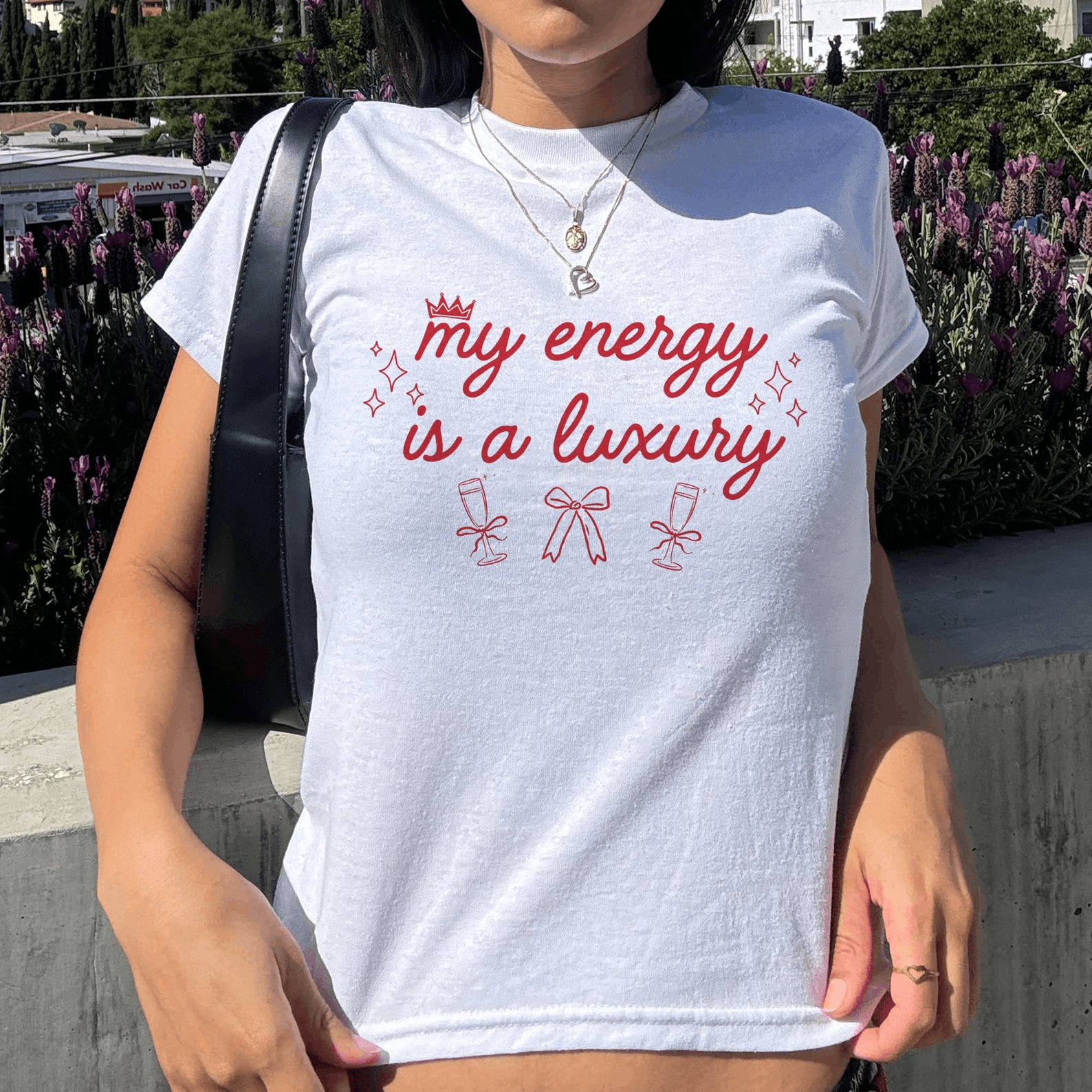 Other My Energy Is A Luxury Y2K Baby Tee Size US M / EU 48-50 / 2 - 2 Thumbnail