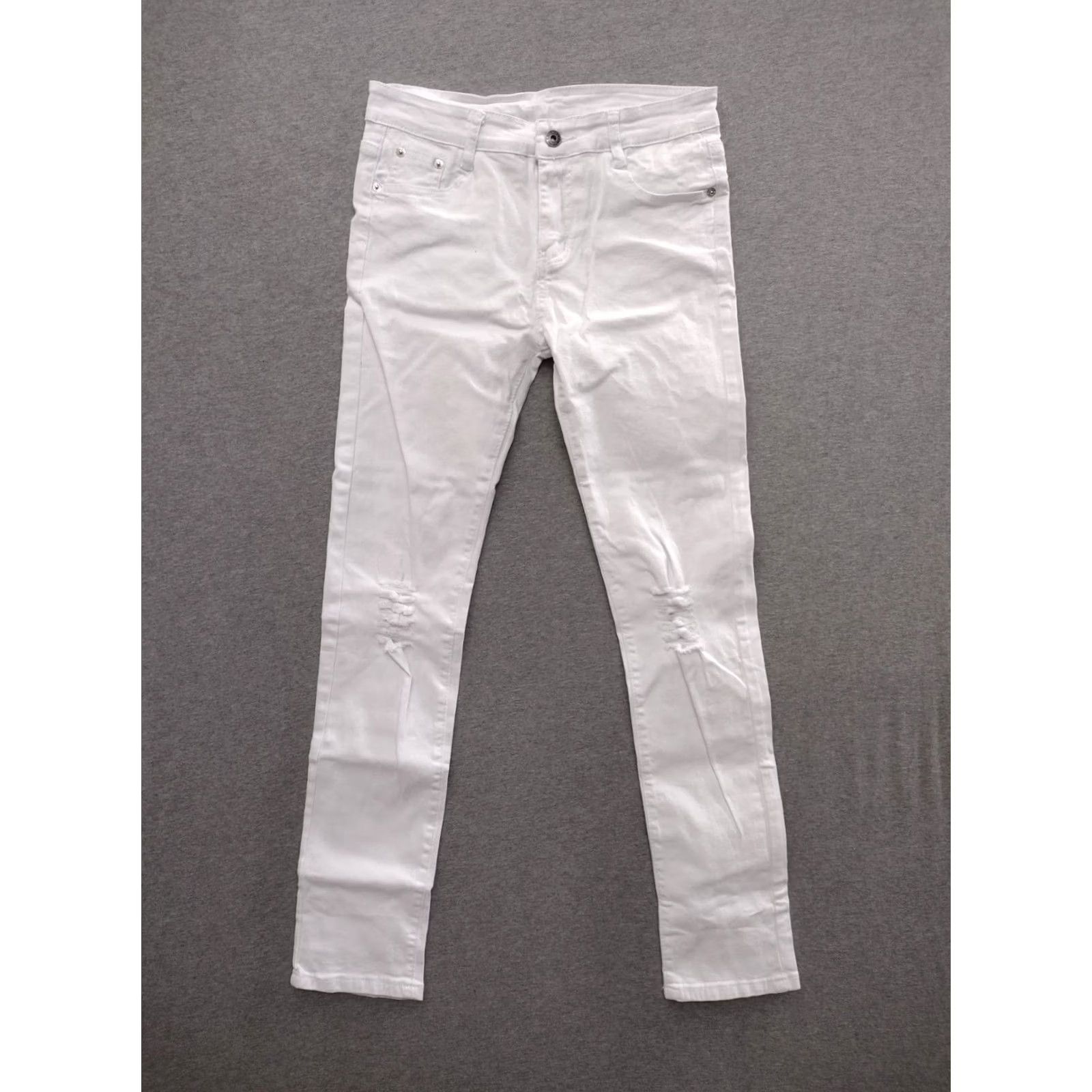 Vintage Fashion Jeans Women's White Distressed Skinny 16 Day 90s Slim Slim White Jeans Fashion Brand Shirt Womens Size 38" / US 16 / IT 52 - 2 Thumbnail