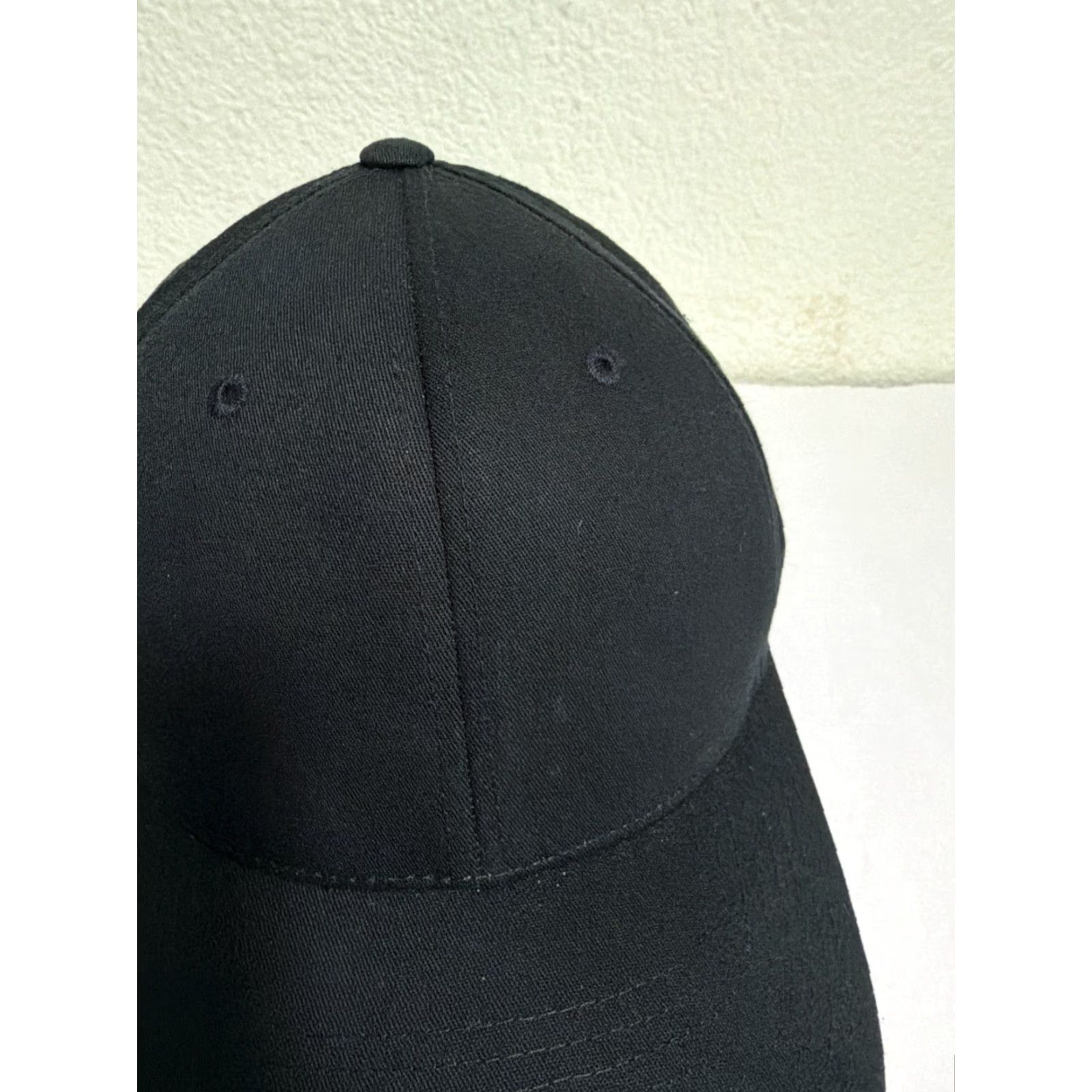 Vintage Flexfit Black hat L / XL Blank Baseball Fitted Hat Size ONE SIZE - 4 Thumbnail
