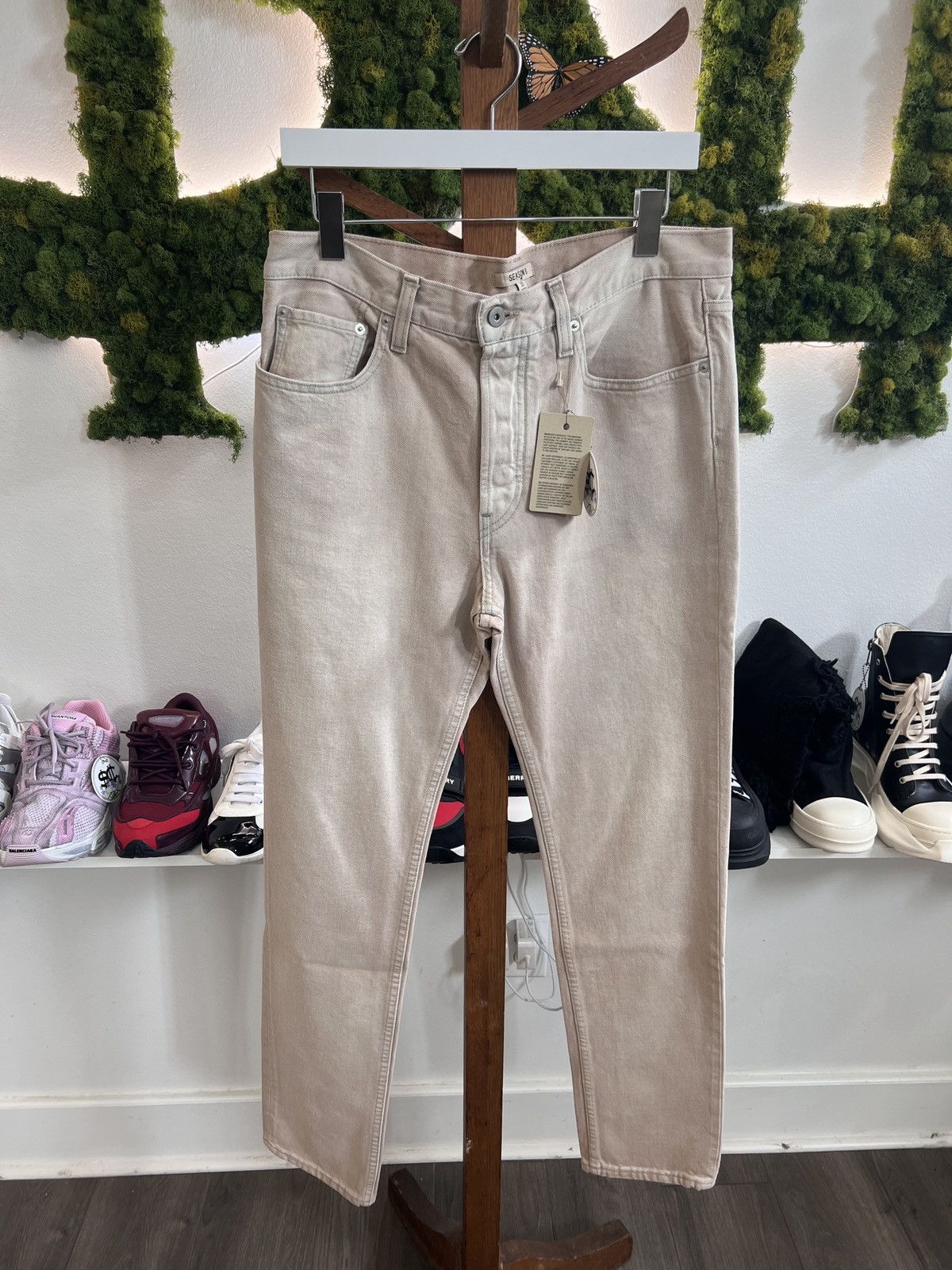 image of Yeezy Season 6 Denim in Cream, Men's (Size 33)