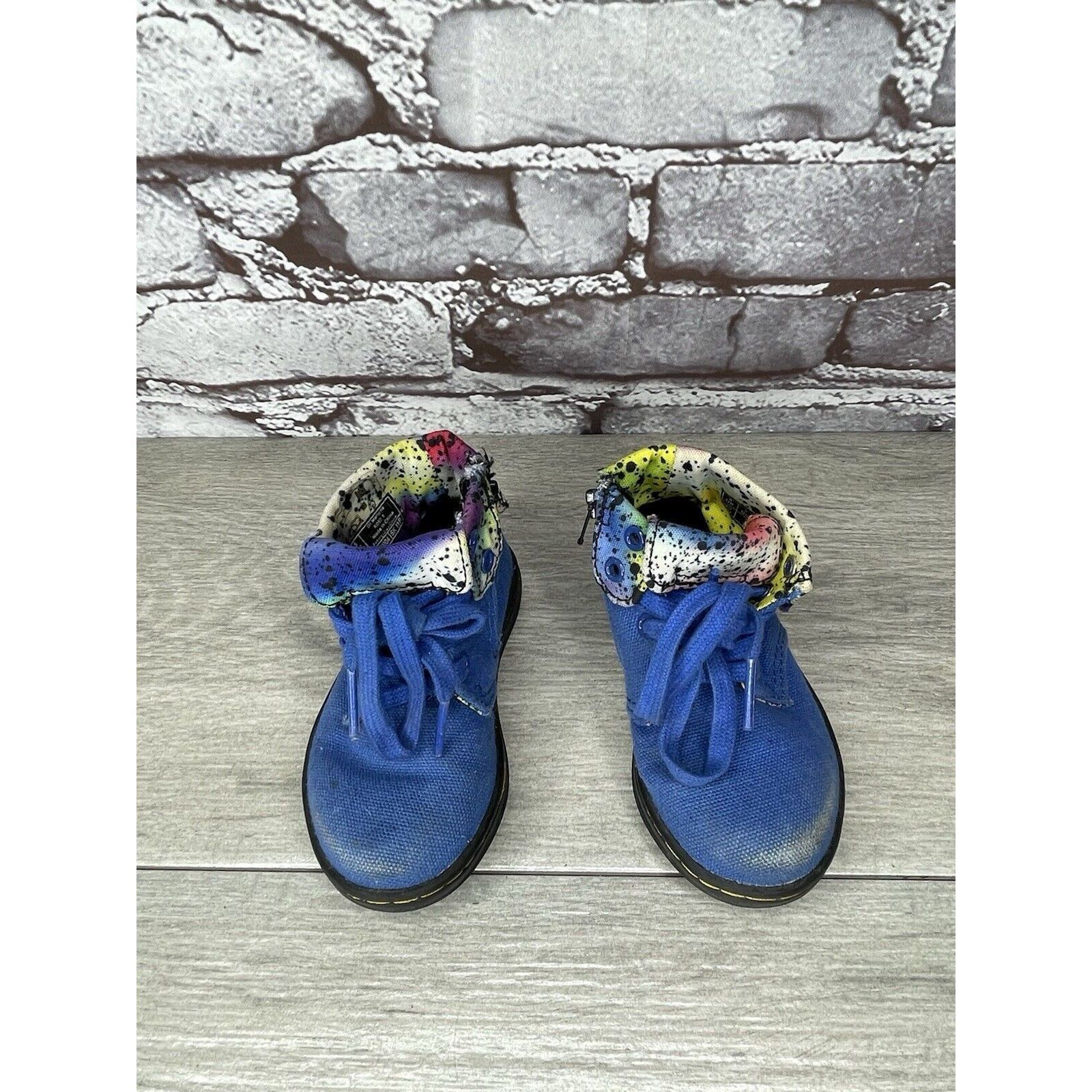 Dr. Martens DR MARTENS BLUE CANVAS Clover Fold Down BOOTS YOUTH AIR WALK Size US 6.5 / IT 36.5 - 18 Thumbnail