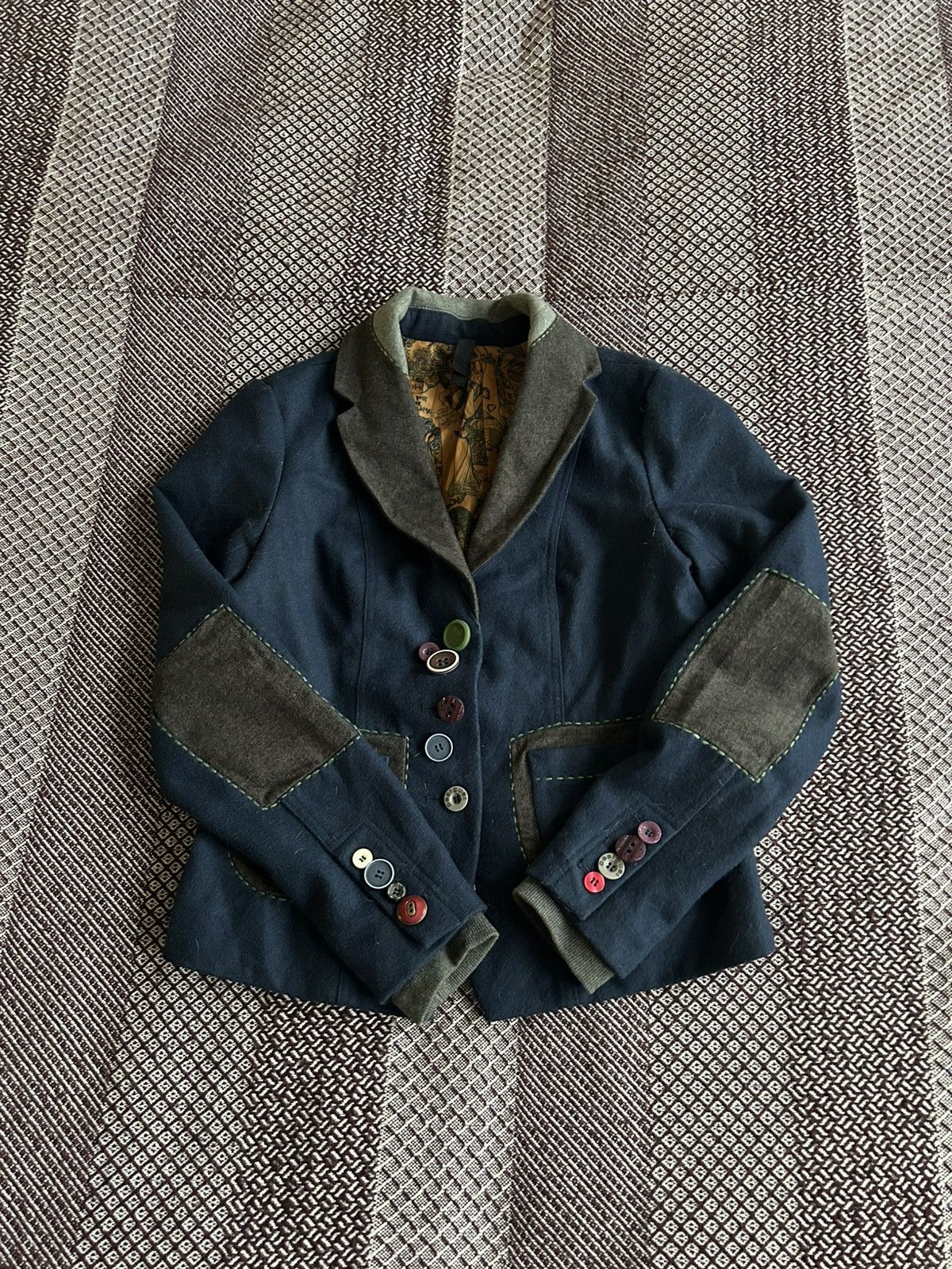 Desigual Desigual Patchwork Wool Blazer Japanese Style Size 40 Size S / US 4 / IT 40 - 8 Thumbnail