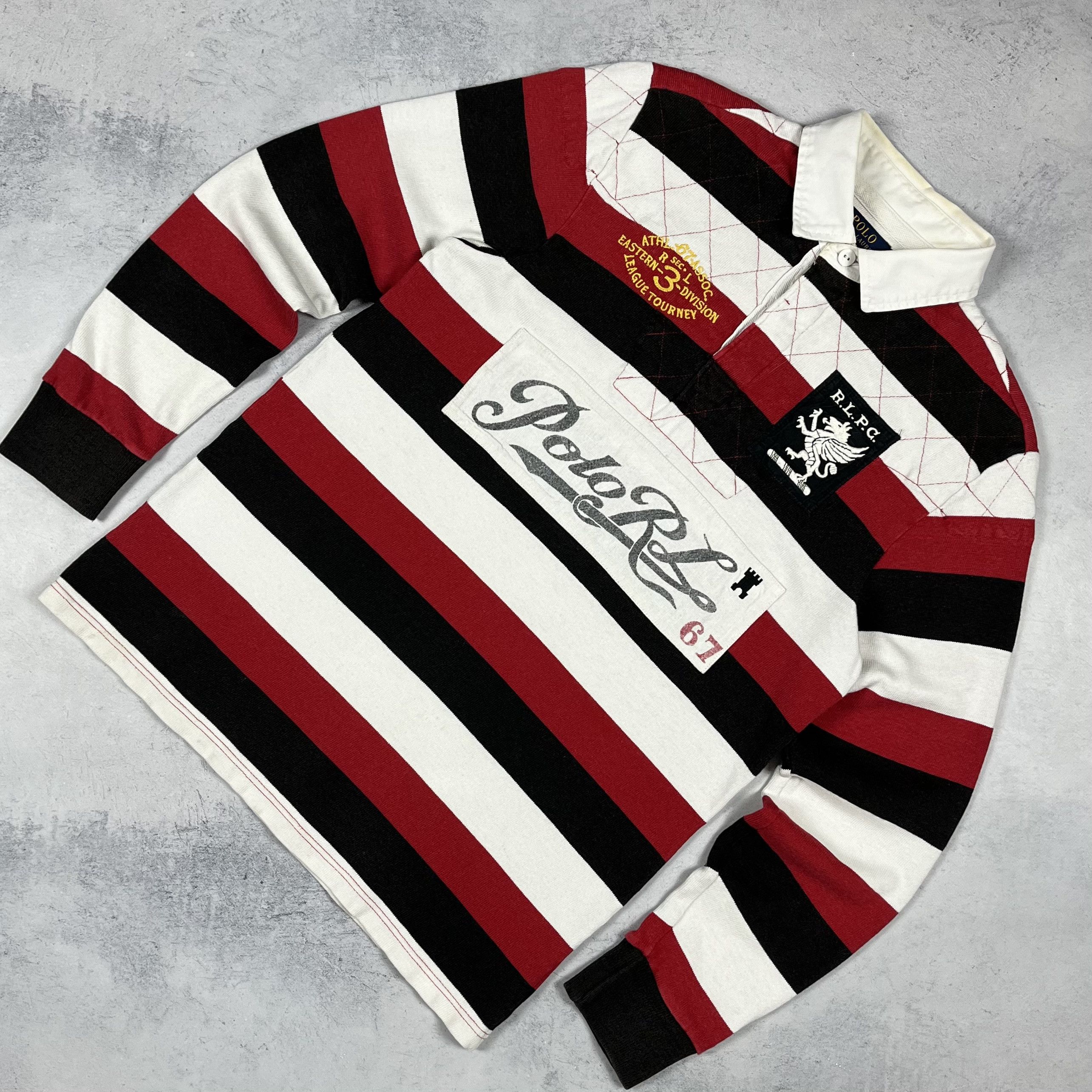 Polo Ralph Lauren Vintage Polo Ralph Lauren Big Logo Rugby Shirt 90’s Size US M / EU 48-50 / 2 - 1 Thumbnail