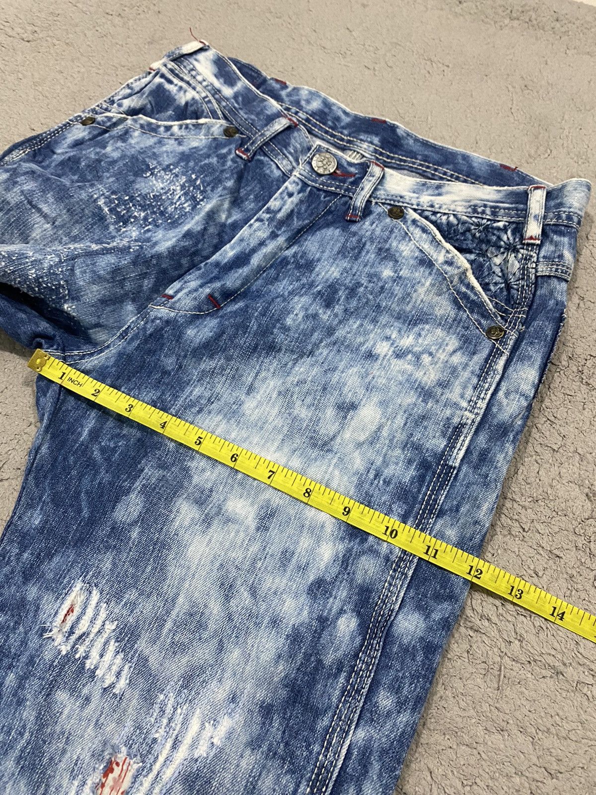 If Six Was Nine Japanese Brand Patchwork Acid Wash Denim Size US 31 - 17 Thumbnail